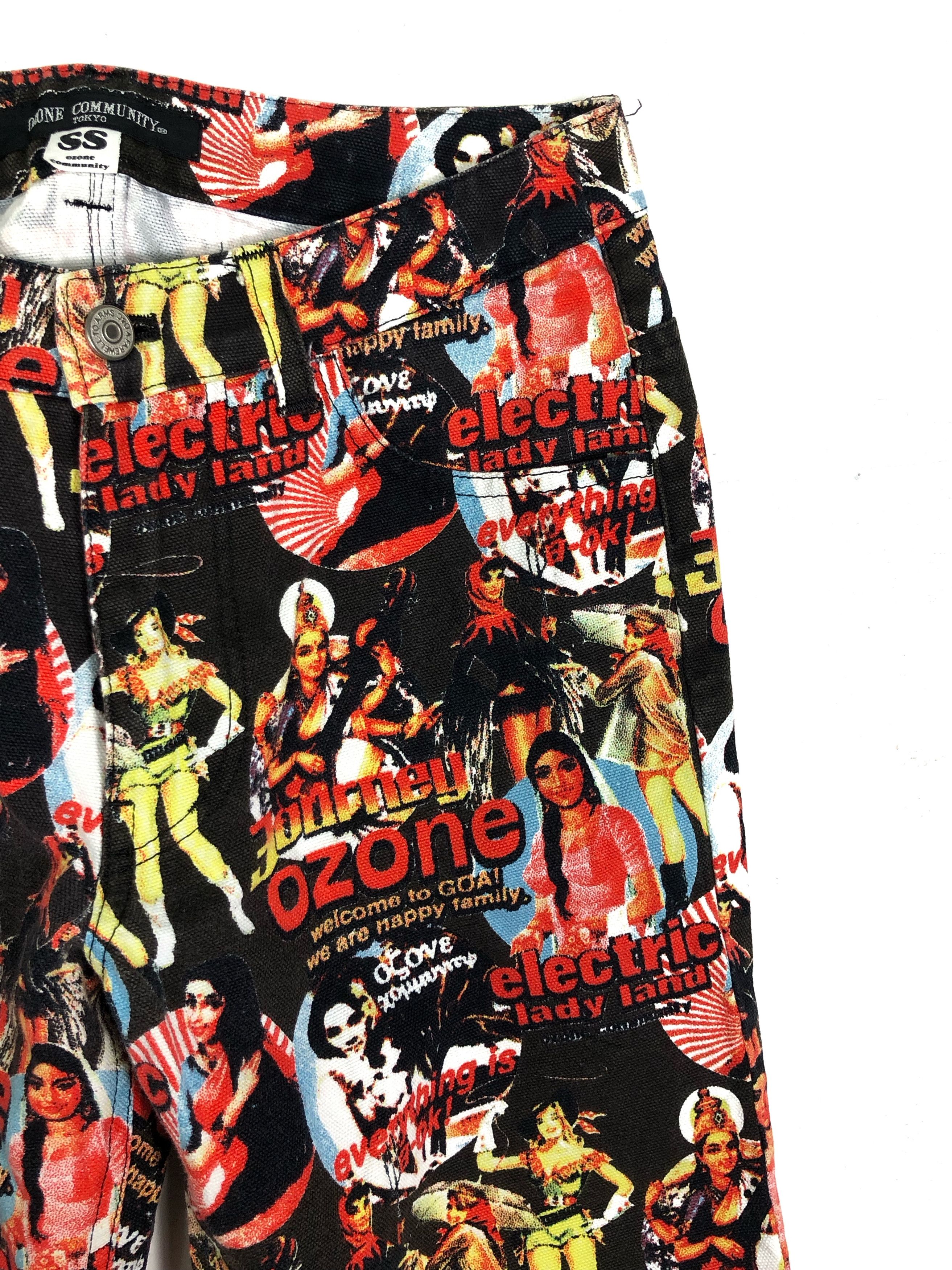 Japanese Brand RARE🔥90’S HYSTERIC GLAMOUR OZONE COMM. WELCOME TO GOA DENIM Size 26" / US 2 / IT 38 - 6 Thumbnail