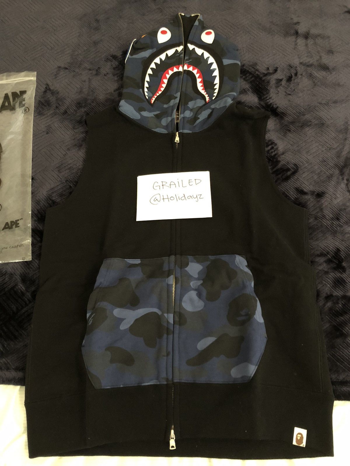 Bape Color Camo Shark Sleeveless Full Zip Hoodie Size US M / EU 48-50 / 2 - 2 Thumbnail