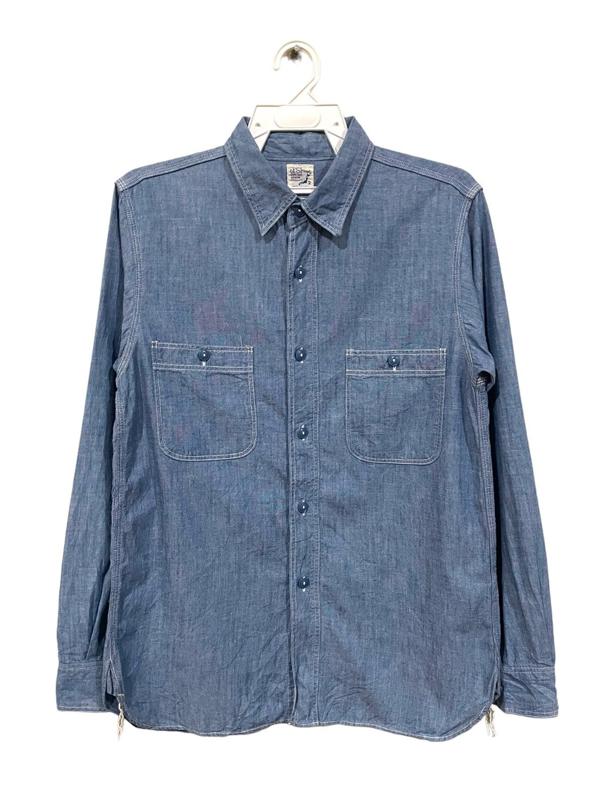 image of Orslow Usn Chambray Shirts in Blue, Men's (Size Medium)