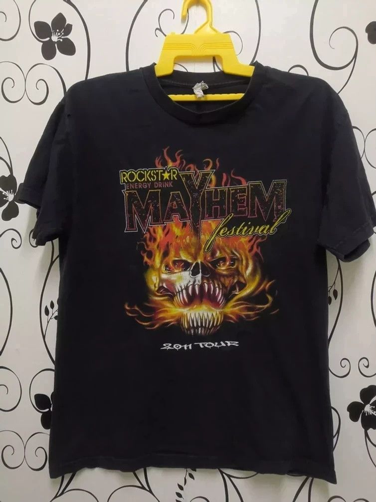 Band Tees Rockstar Festival Mayhem Tour 2011 Tee Megadeth Godsmack Size US L / EU 52-54 / 3 - 3 Thumbnail