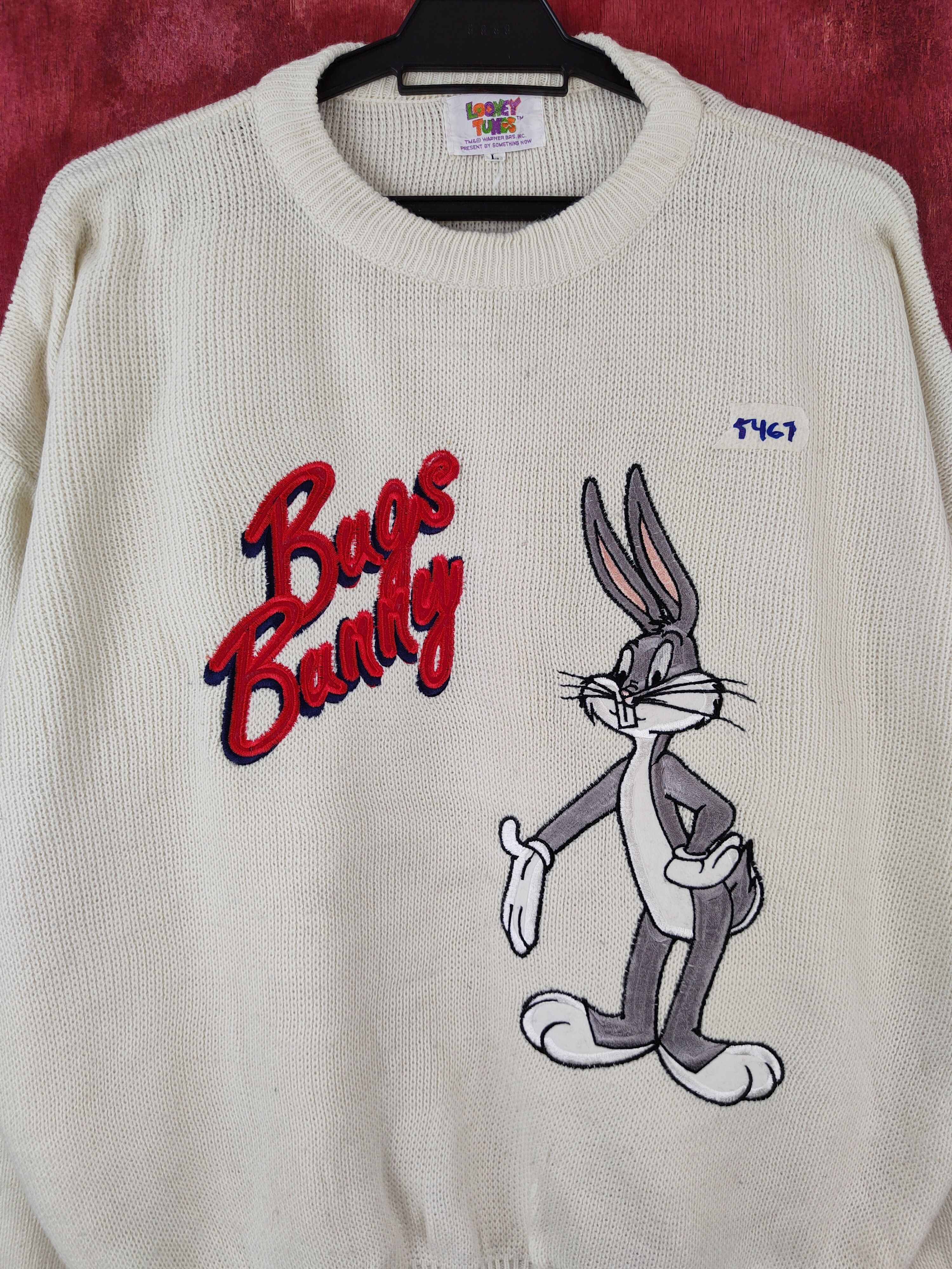 Cartoon Network DL Looney Tunes-Bugs Bunny Knitwear Sweatshirt vintage #5467 Size US L / EU 52-54 / 3 - 2 Thumbnail