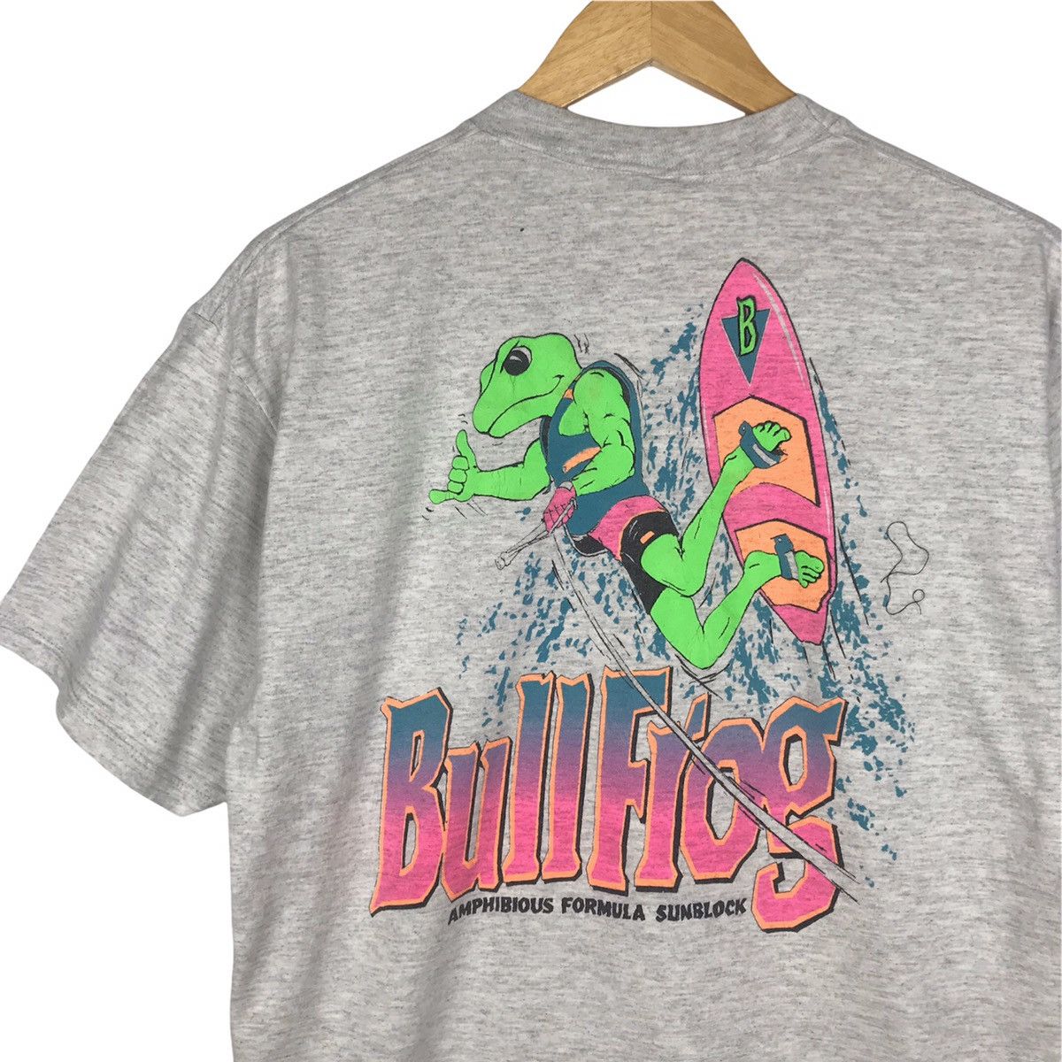 Vintage Vintage 90s Bullfrog Sunblock Surf Graphic Size US L / EU 52-54 / 3 - 3 Thumbnail