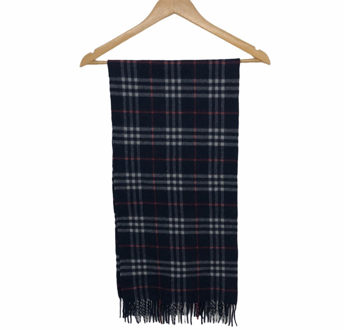 Burberry Vintage Burberrys Fringed Check Pure Cashmere Scarf Size ONE SIZE - 1 Thumbnail
