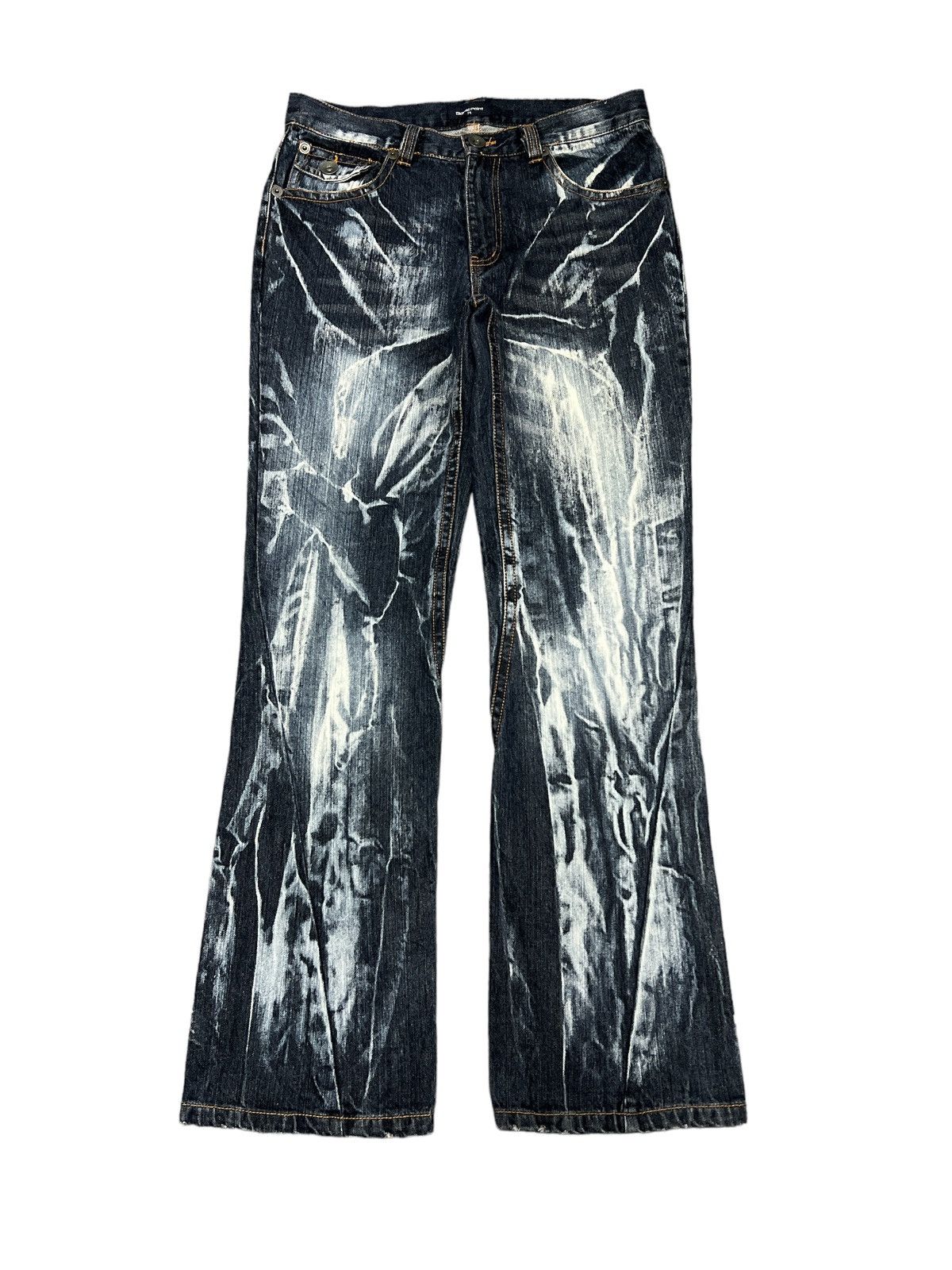 Japanese Brand × Vintage FLARED💥SIGNAL POINT TWIST PANT DISTRESSED DENIM Size US 31 - 1 Thumbnail