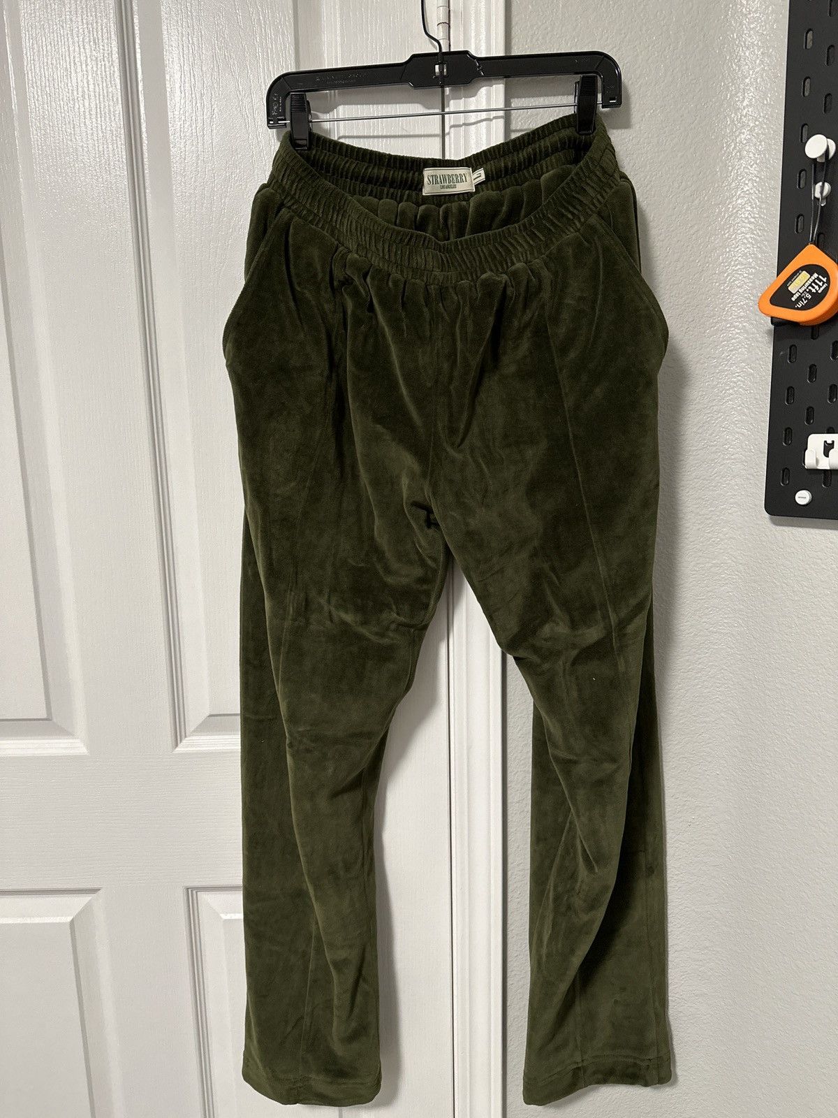 image of Kai x Strawberry Velour Pleated Sweatpants in Emerald, Men's (Size 34)