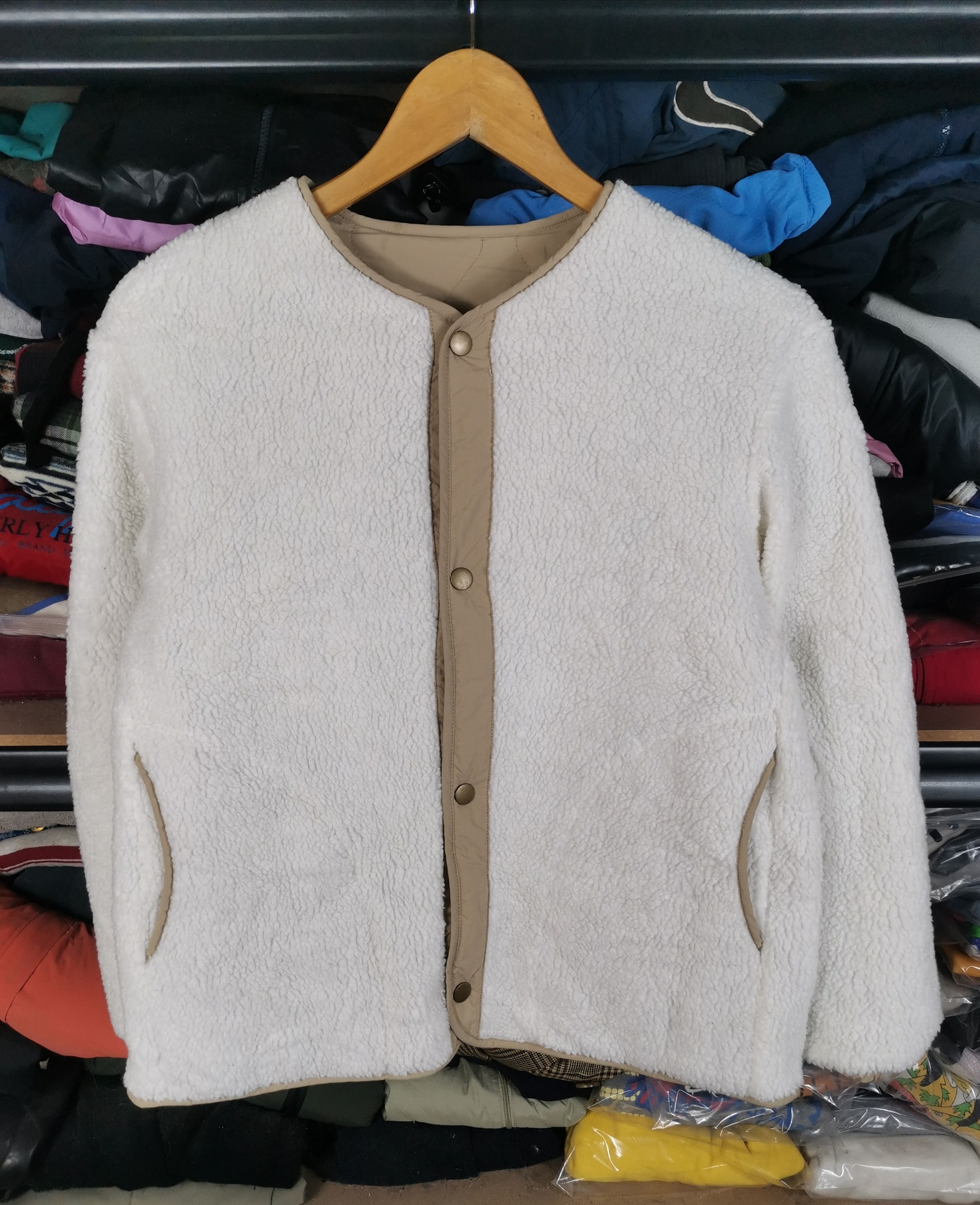 Japanese Brand Uniqlo Lemaire Reversible Quilted Sherpa Cardigan Jacket Size US S / EU 44-46 / 1 - 3 Thumbnail