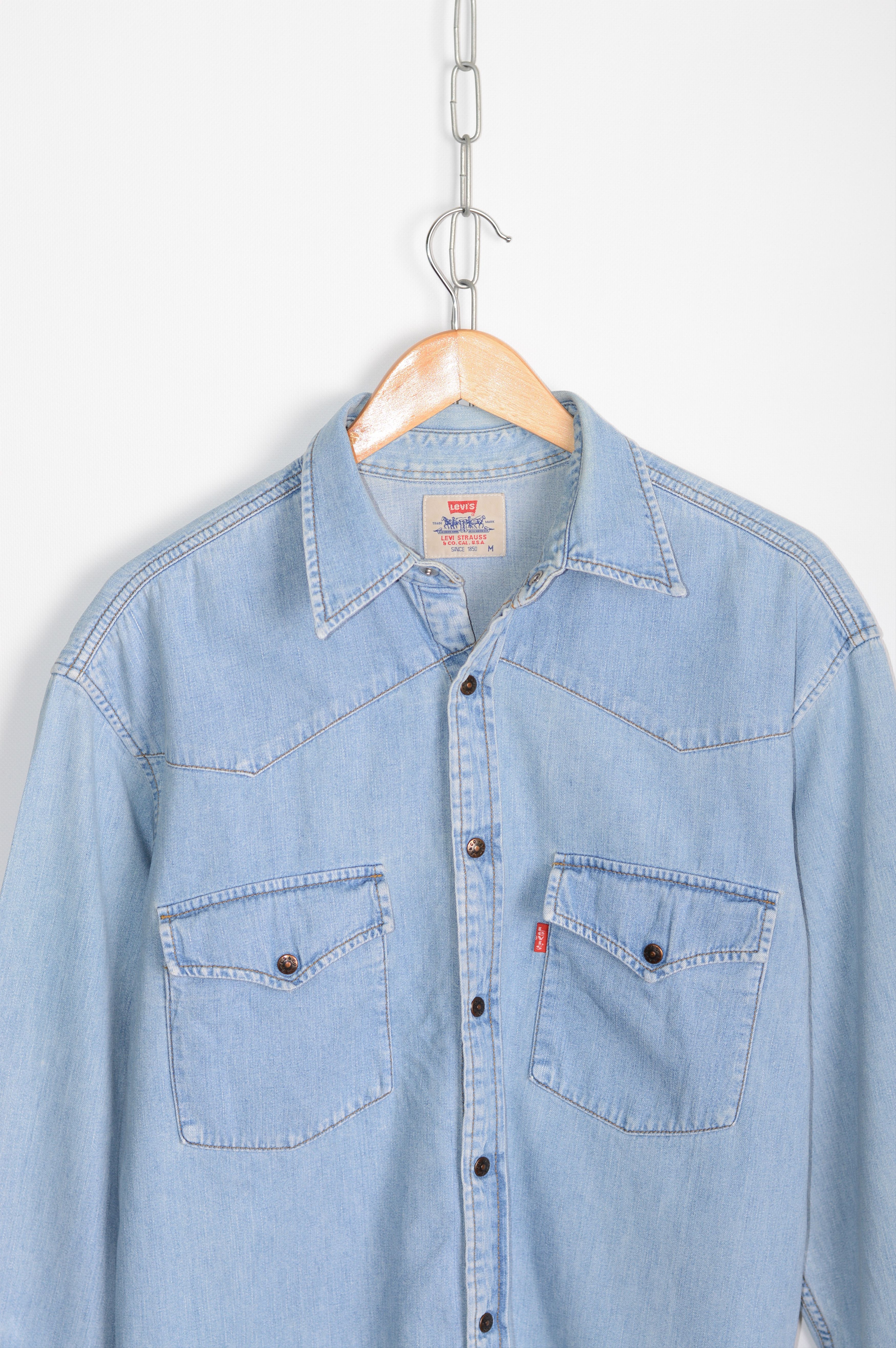 Levi's × Vintage Vintage Levis Denim Jeans Shirt Size US M / EU 48-50 / 2 - 2 Thumbnail