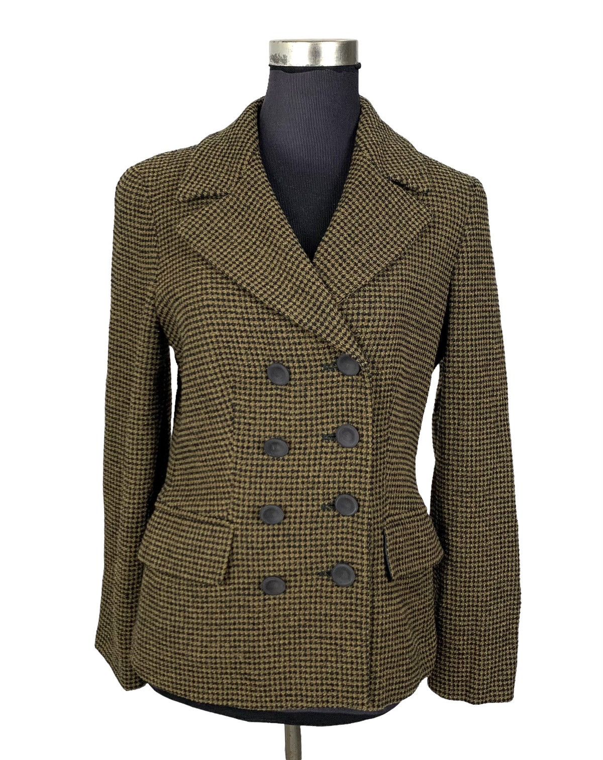 image of Italian Designers x Max Mara Vintage Max Mara Monogram Wool Double Breasted Coat Size 38 in Brown, 