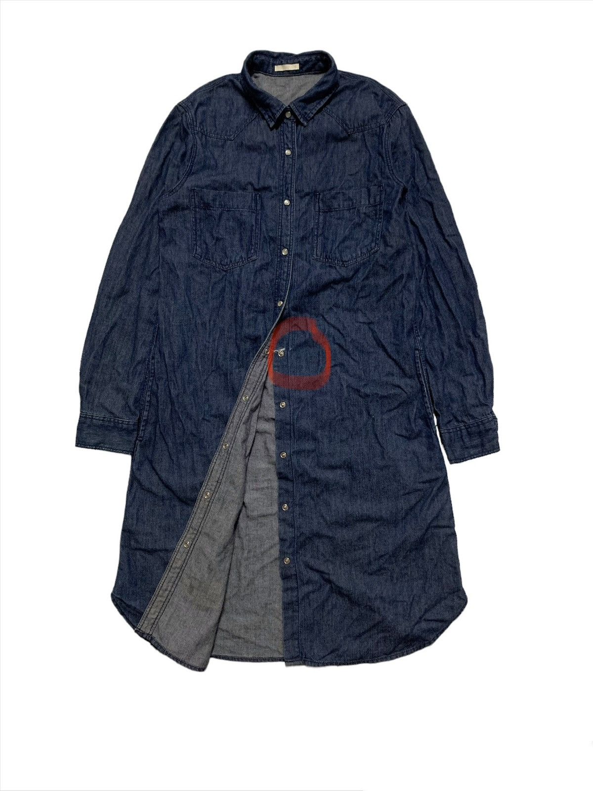 GU × Japanese Brand Japanesebrand Gu Soft Denim Long Jacket Size S / US 4 / IT 40 - 5 Thumbnail