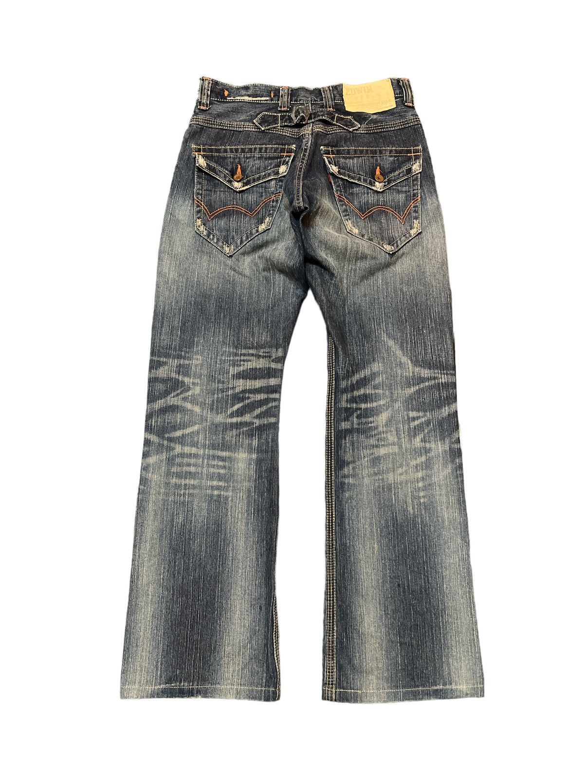 Japanese Brand × Vintage FLARED💥EDWIN XVS RIPPED DISTRESSED DENIM PANT Size US 30 / EU 46 - 6 Thumbnail