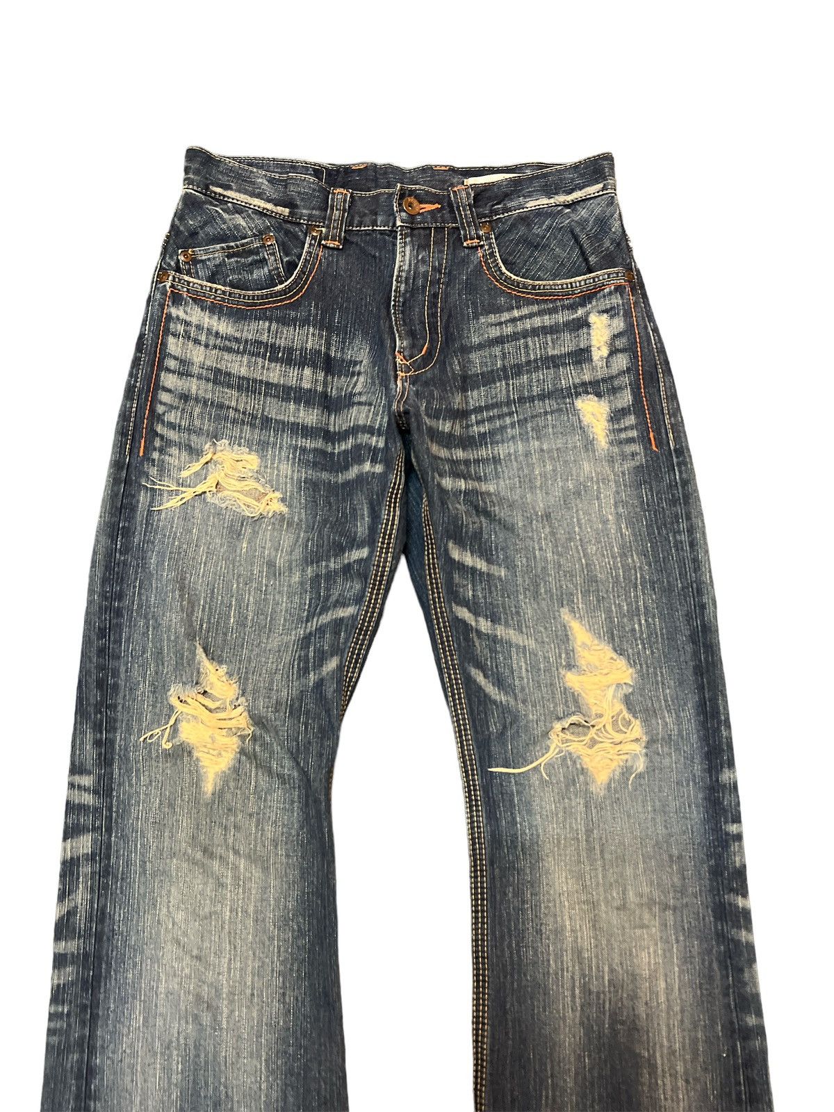 Japanese Brand × Vintage FLARED💥EDWIN XVS RIPPED DISTRESSED DENIM PANT Size US 30 / EU 46 - 3 Thumbnail