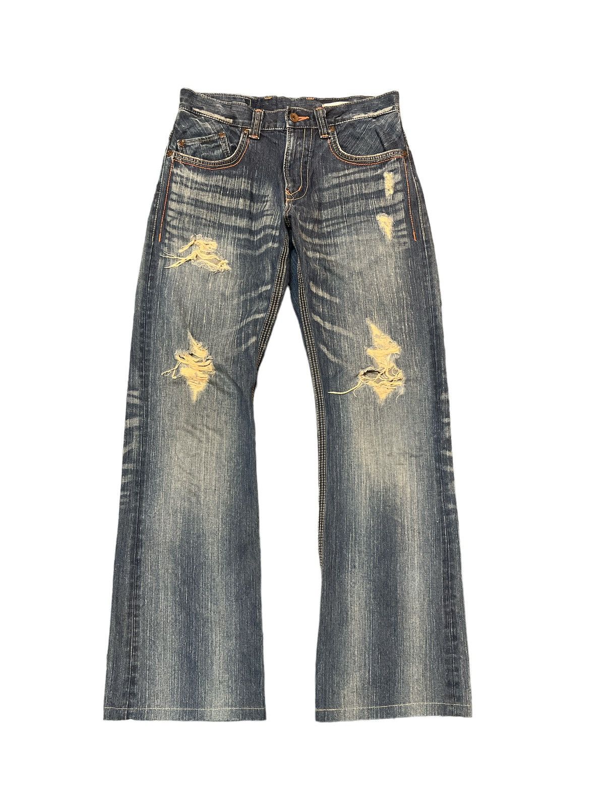 FLARED💥EDWIN XVS RIPPED DISTRESSED DENIM PANT