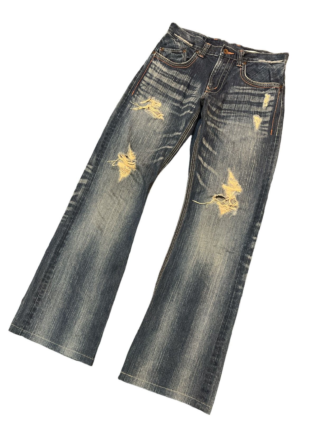 Japanese Brand × Vintage FLARED💥EDWIN XVS RIPPED DISTRESSED DENIM PANT Size US 30 / EU 46 - 5 Thumbnail