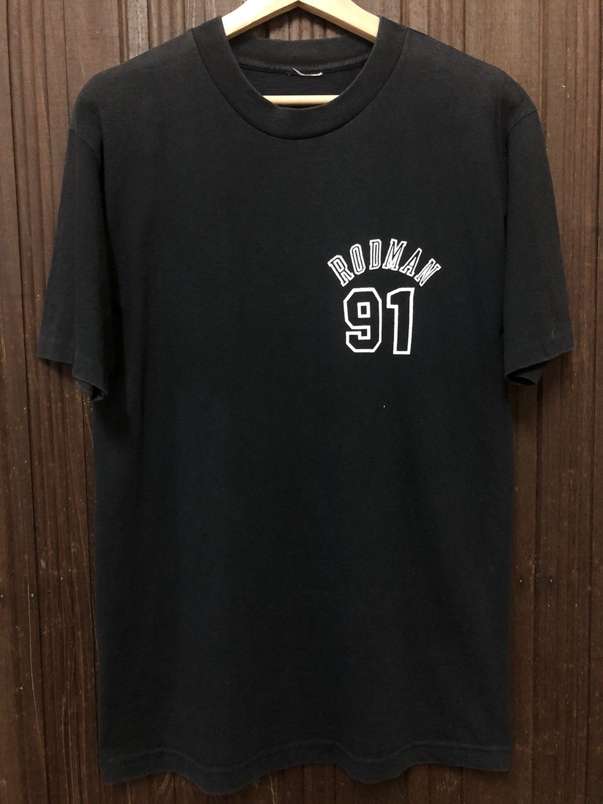NBA × Rap Tees × Vintage Vintage 90s Dennis Rodman 91 Chicago Bulls Rare Tee Shirt Size US M / EU 48-50 / 2 - 4 Thumbnail
