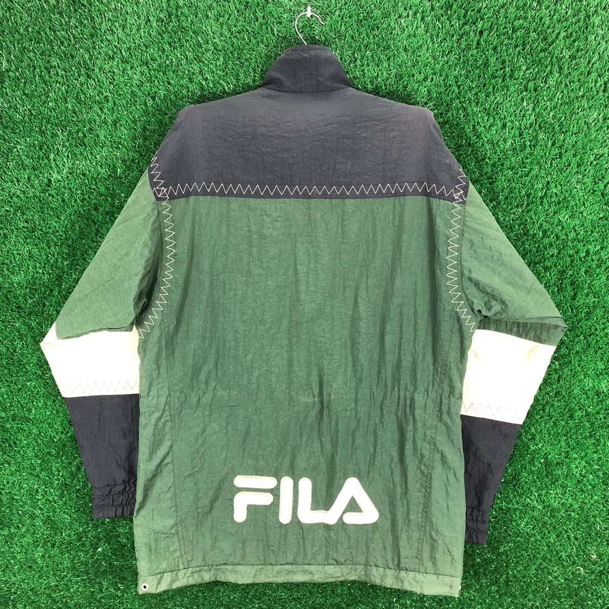 Fila Vintage 90's Fila Big Logo Embroidered Windbreaker Size US XL / EU 56 / 4 - 4 Thumbnail