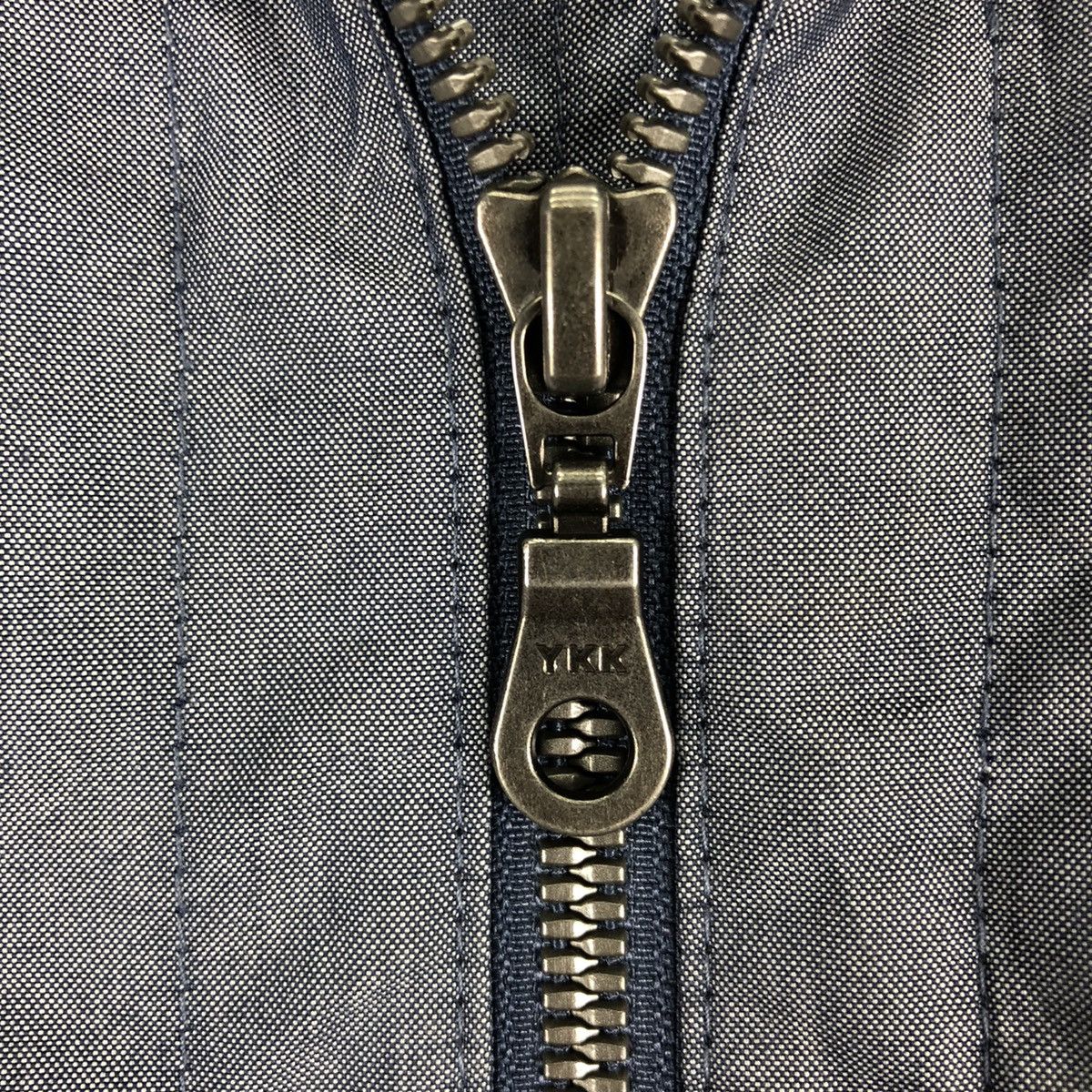 Vintage Vintage 90's Chambray Zipper Jacket by British Khaki Size US L / EU 52-54 / 3 - 10 Thumbnail