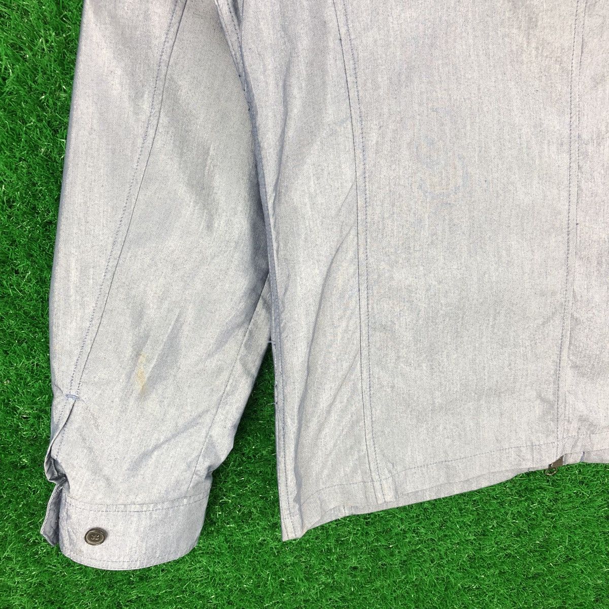 Vintage Vintage 90's Chambray Zipper Jacket by British Khaki Size US L / EU 52-54 / 3 - 6 Thumbnail