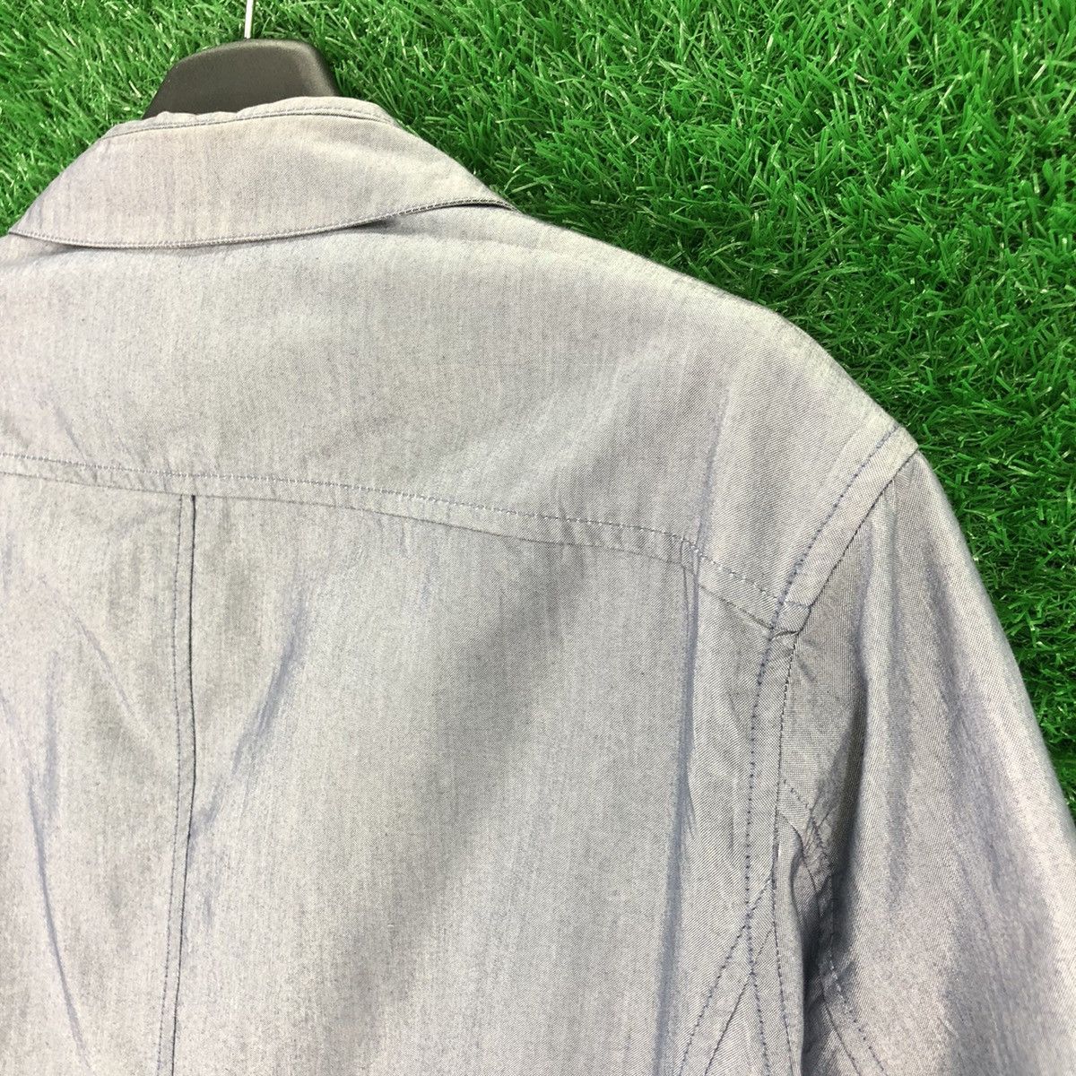 Vintage Vintage 90's Chambray Zipper Jacket by British Khaki Size US L / EU 52-54 / 3 - 5 Thumbnail