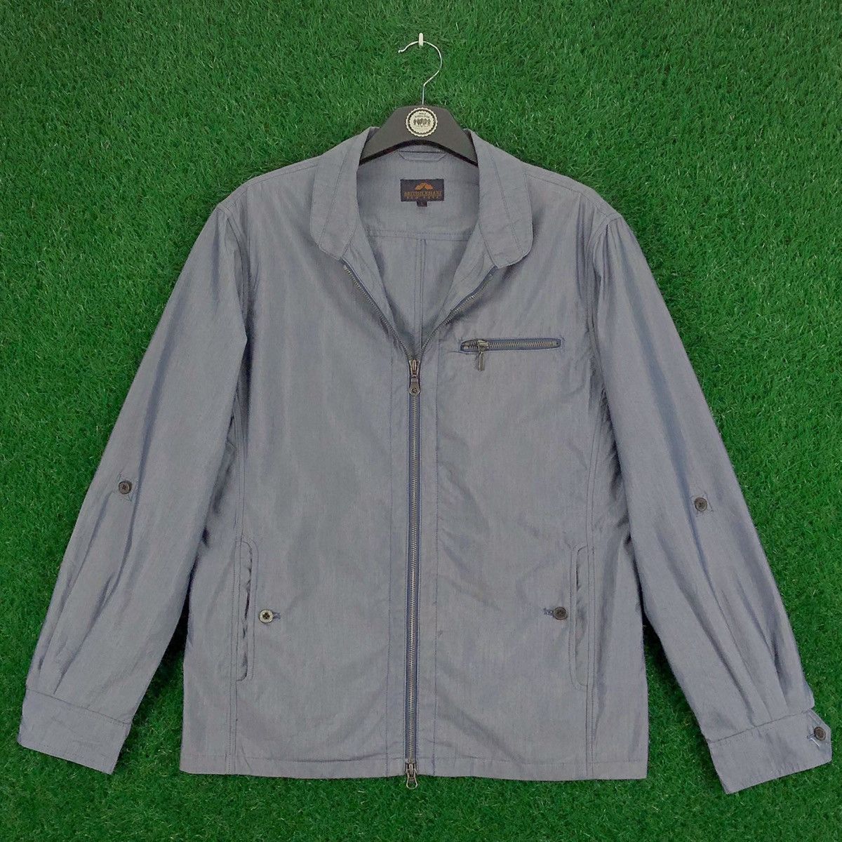 Vintage Vintage 90's Chambray Zipper Jacket by British Khaki Size US L / EU 52-54 / 3 - 1 Thumbnail