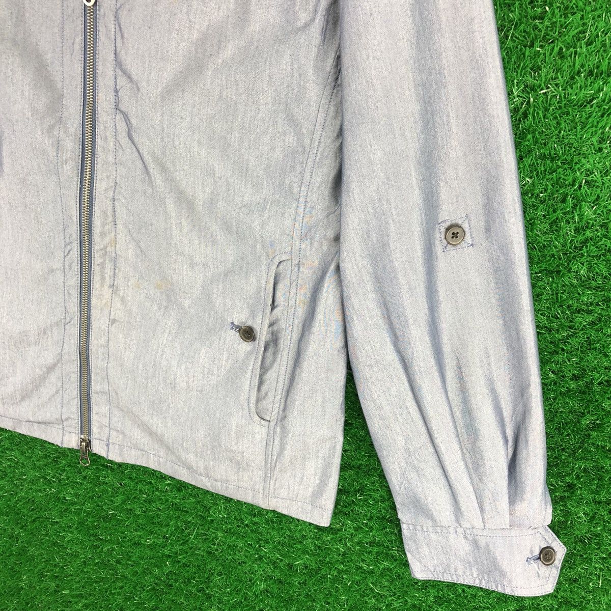 Vintage Vintage 90's Chambray Zipper Jacket by British Khaki Size US L / EU 52-54 / 3 - 3 Thumbnail
