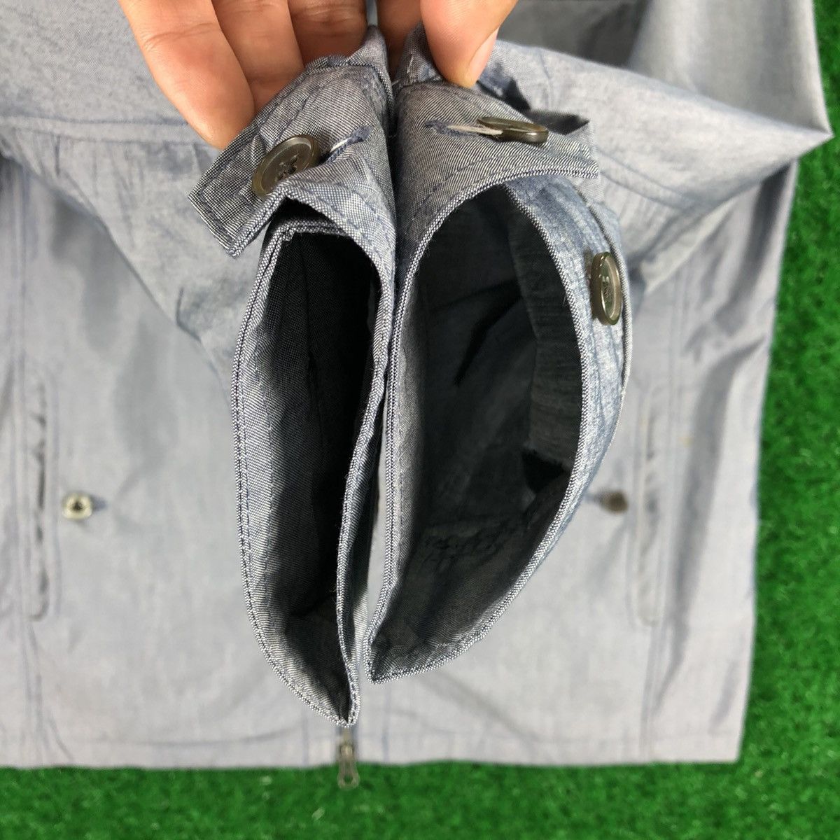Vintage Vintage 90's Chambray Zipper Jacket by British Khaki Size US L / EU 52-54 / 3 - 7 Thumbnail