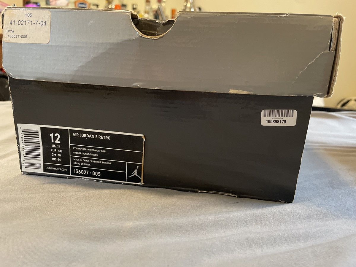 Jordan Brand × Nike Jordan 5 Wolf Grey 2011 Size US 12 / EU 45 - 8 Thumbnail