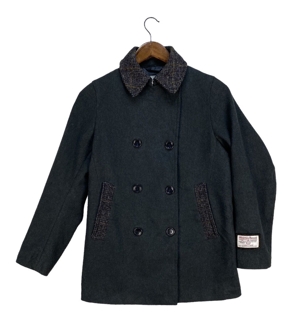 image of Sevenday-Sunday X Harris Tweed Jacket in Dark Grey, Men's (Size Medium)