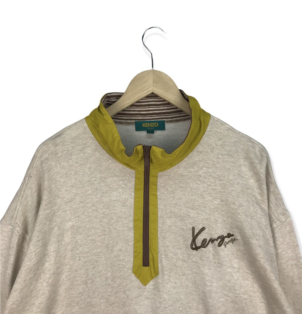 Kenzo Vintage Kenzo Golf Half Zip Sweatshirt Size US XL / EU 56 / 4 - 2 Thumbnail