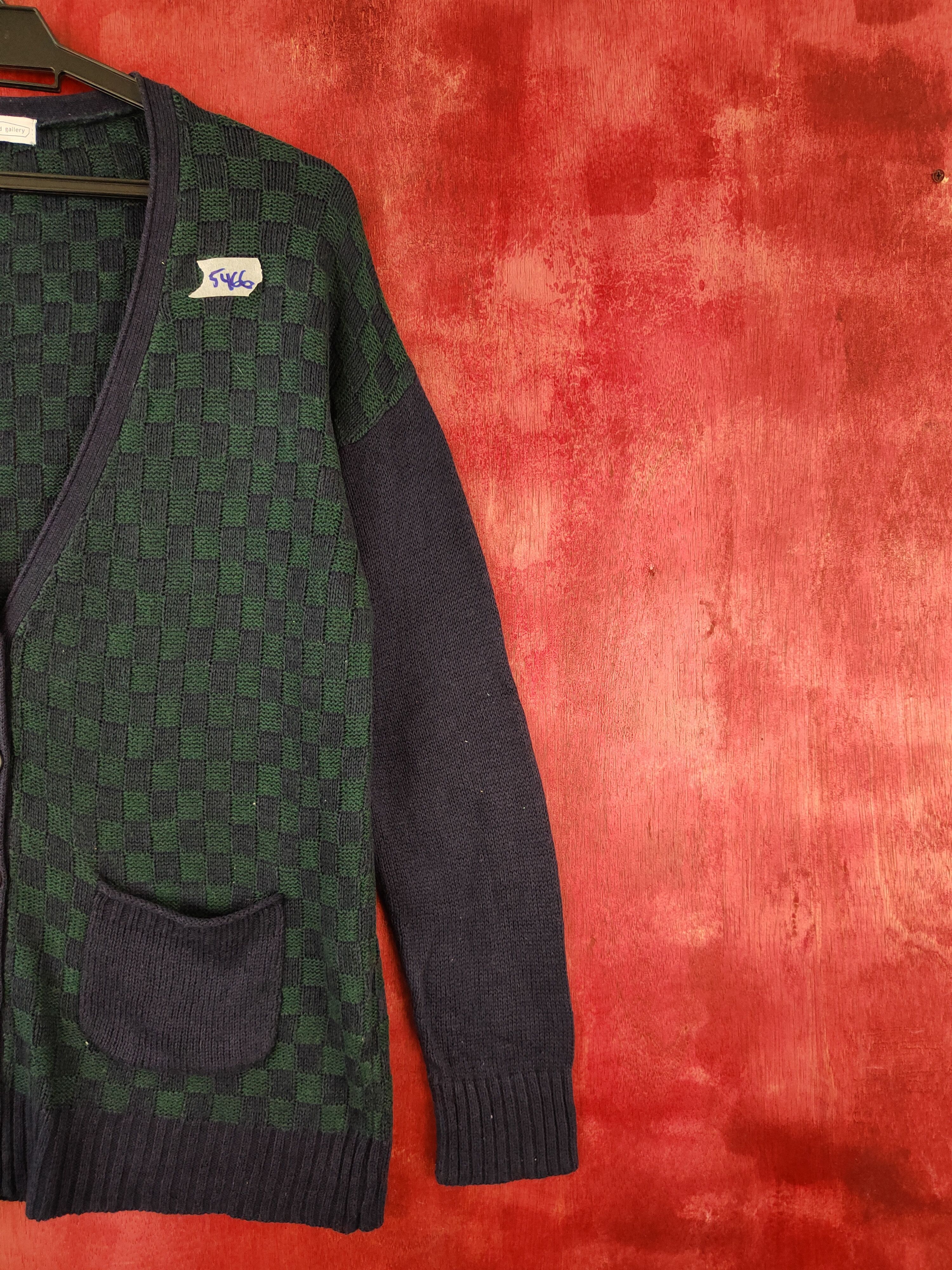 Homespun Knitwear E Hypen World Gallery Navy Green Knitwear Cardigan #5466 Size US L / EU 52-54 / 3 - 5 Thumbnail