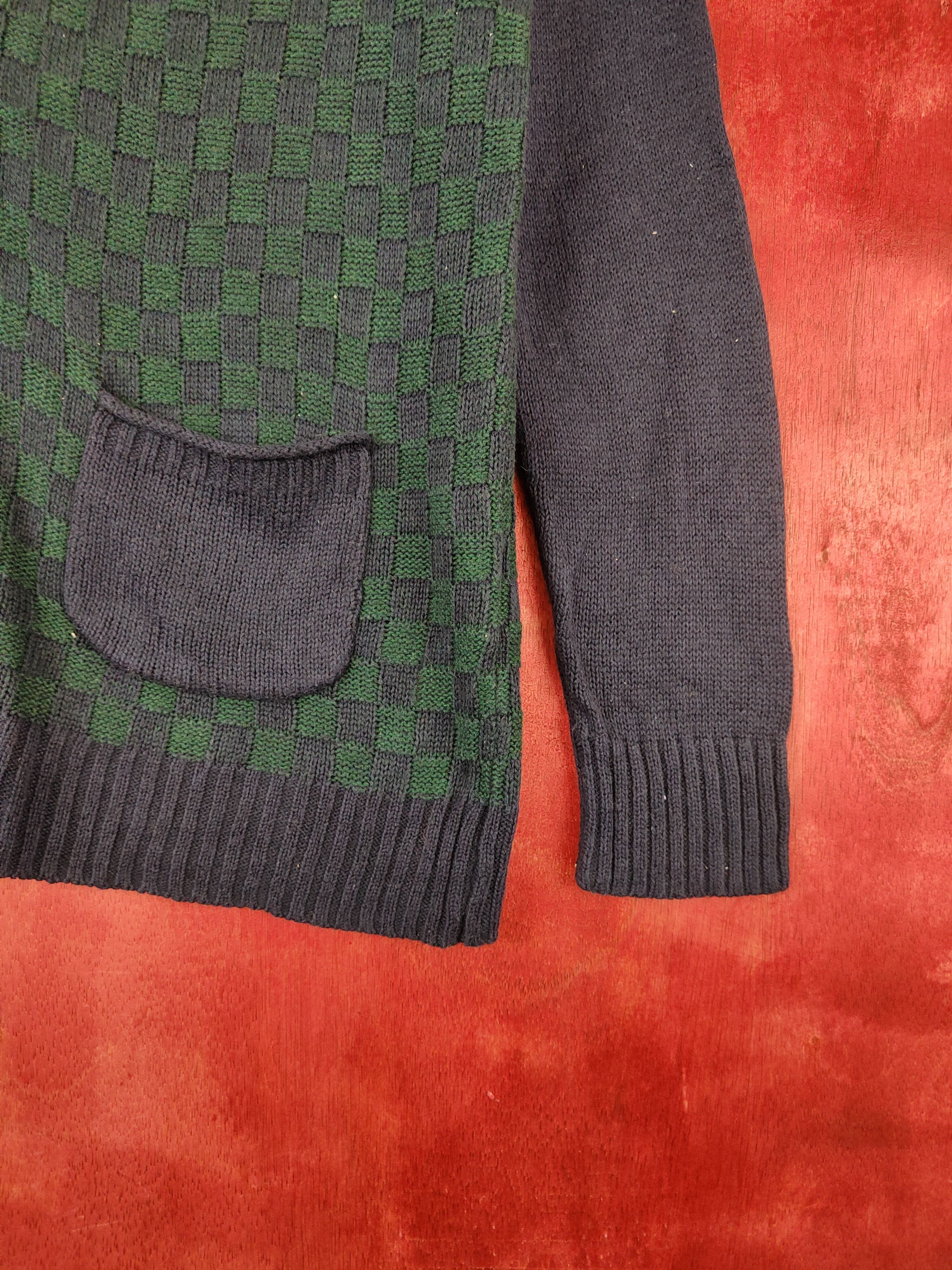 Homespun Knitwear E Hypen World Gallery Navy Green Knitwear Cardigan #5466 Size US L / EU 52-54 / 3 - 6 Thumbnail