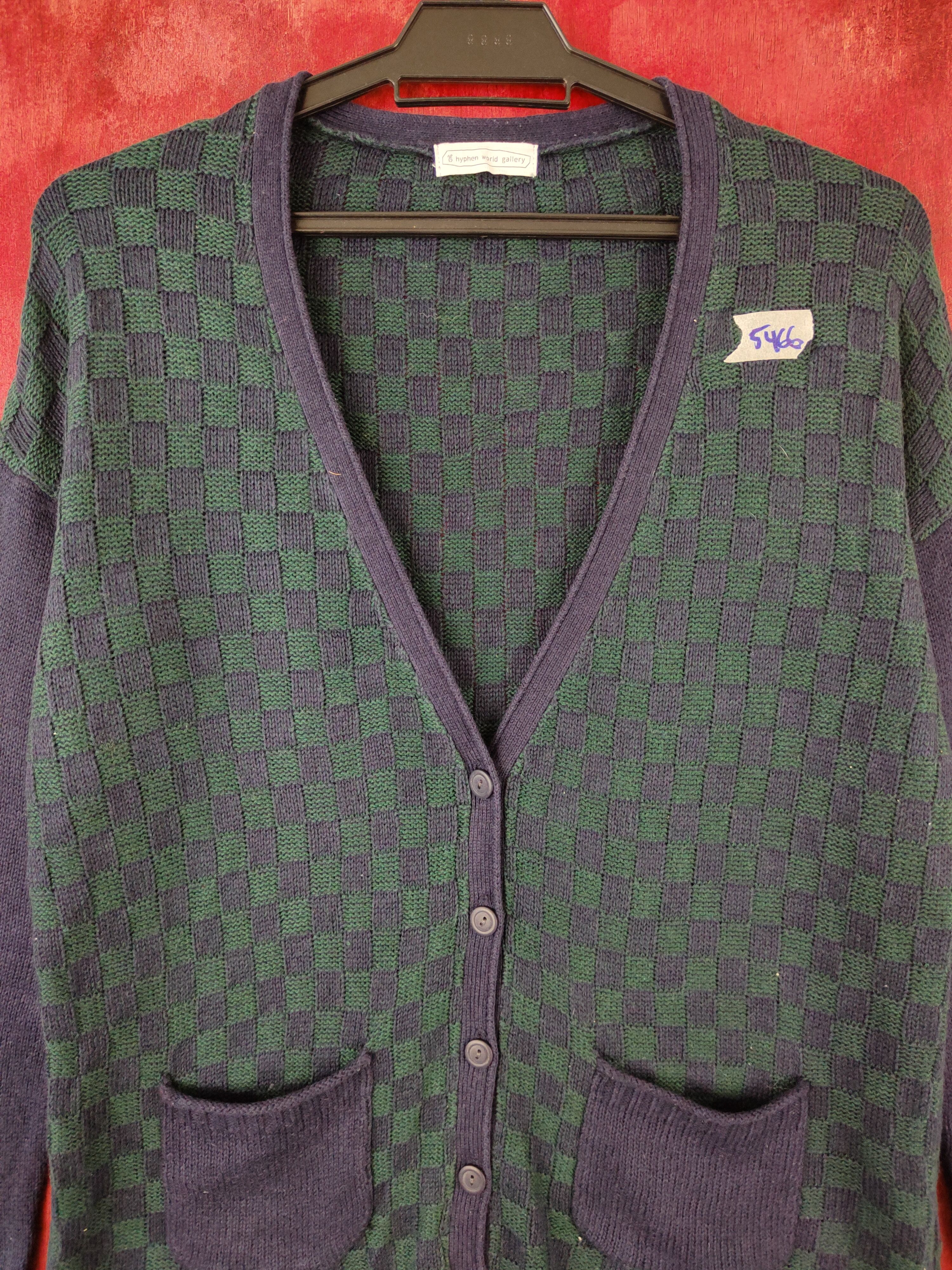 Homespun Knitwear E Hypen World Gallery Navy Green Knitwear Cardigan #5466 Size US L / EU 52-54 / 3 - 2 Thumbnail