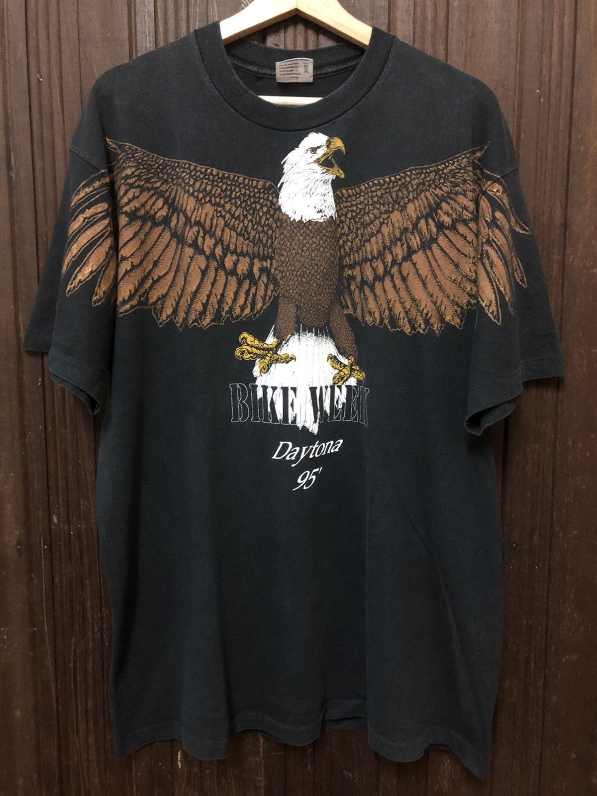 Daytona × Vintage Vintage 90s Bike Week Daytona 1995 Big Print Rare Tee Shirt Size US XL / EU 56 / 4 - 1 Thumbnail