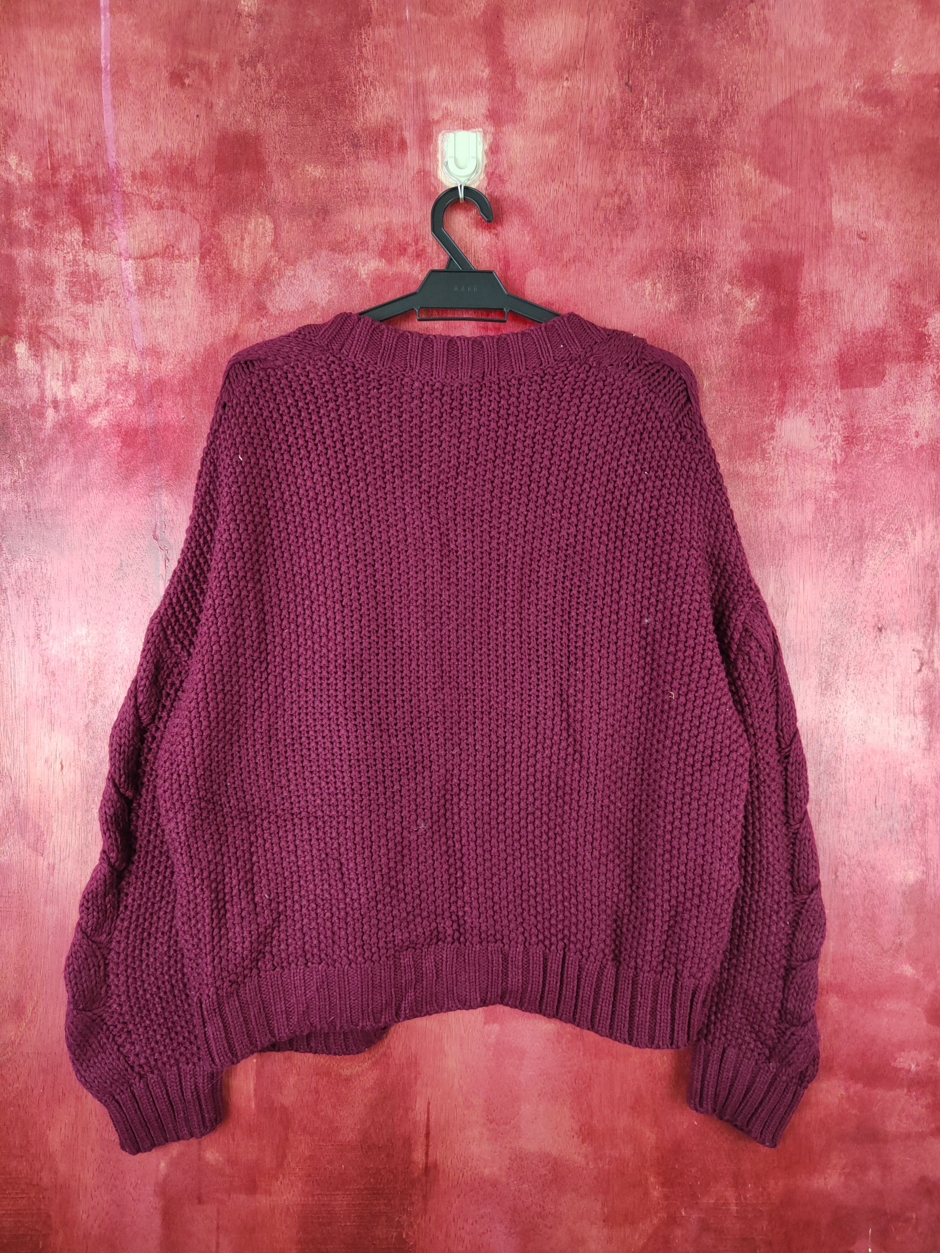 Aran Isles Knitwear DL Avec Moi Maroon aran isle cable Knitwear Cardigan #5456 Size US M / EU 48-50 / 2 - 7 Thumbnail
