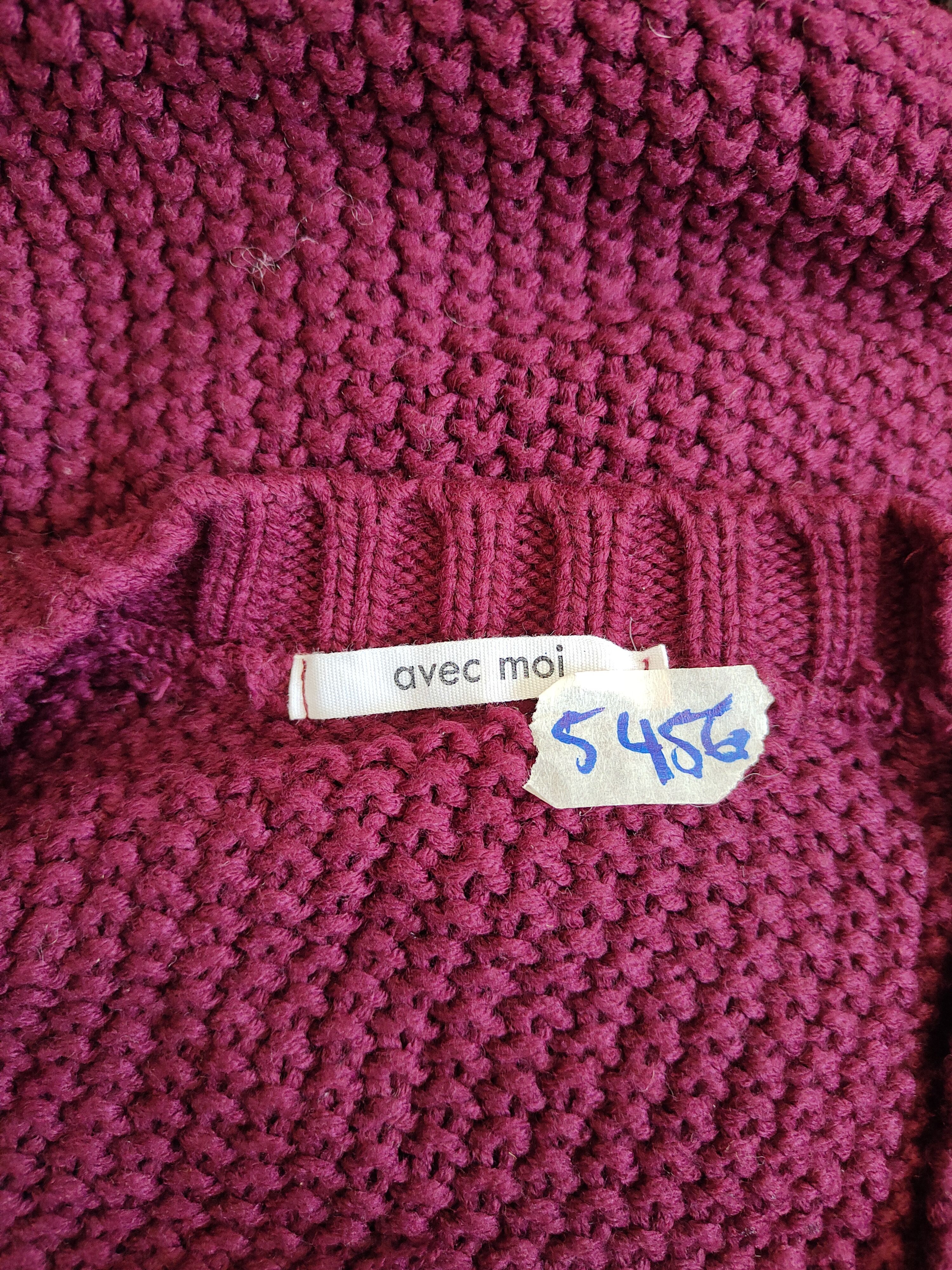 Aran Isles Knitwear DL Avec Moi Maroon aran isle cable Knitwear Cardigan #5456 Size US M / EU 48-50 / 2 - 10 Thumbnail