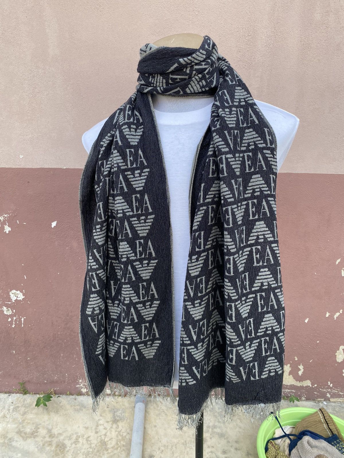 Emporio Armani Steals!! Emporio Armani Big Logo Muffler Scarf Size ONE SIZE - 4 Thumbnail