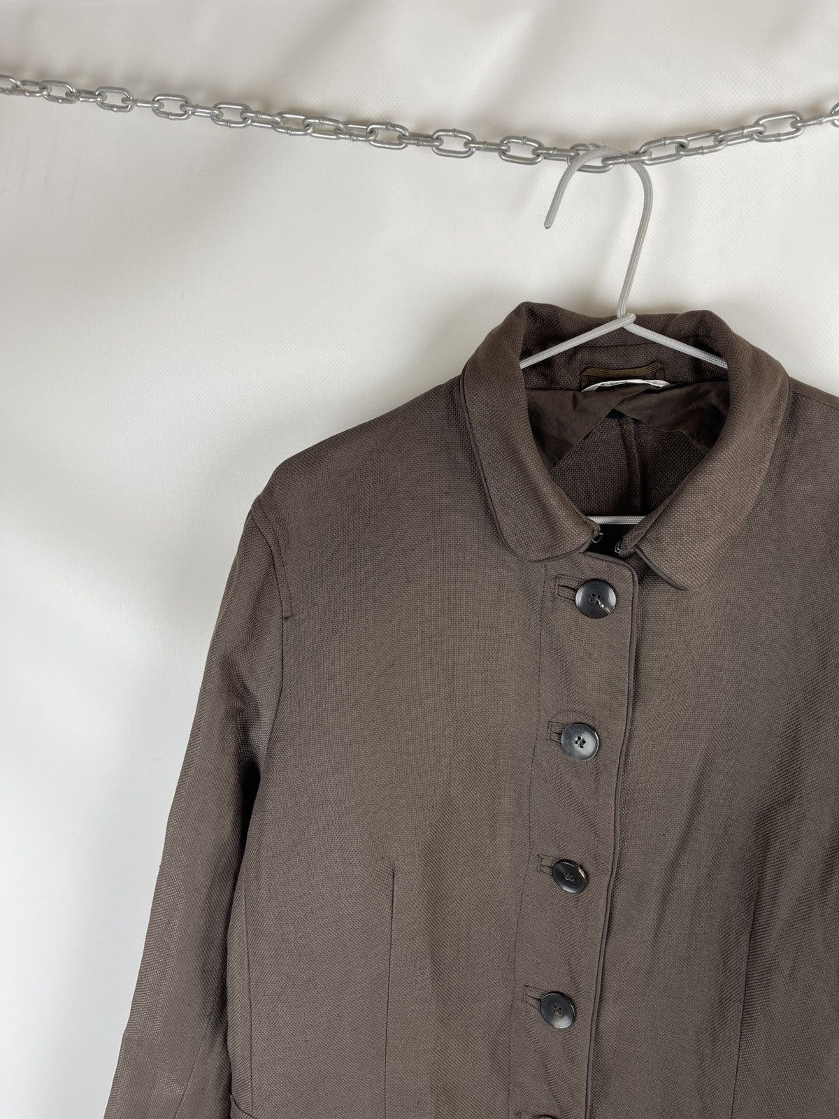 Max Mara Max Mara linen brown bomber unlined jacket Size XL / US 12-14 / IT 48-50 - 2 Thumbnail