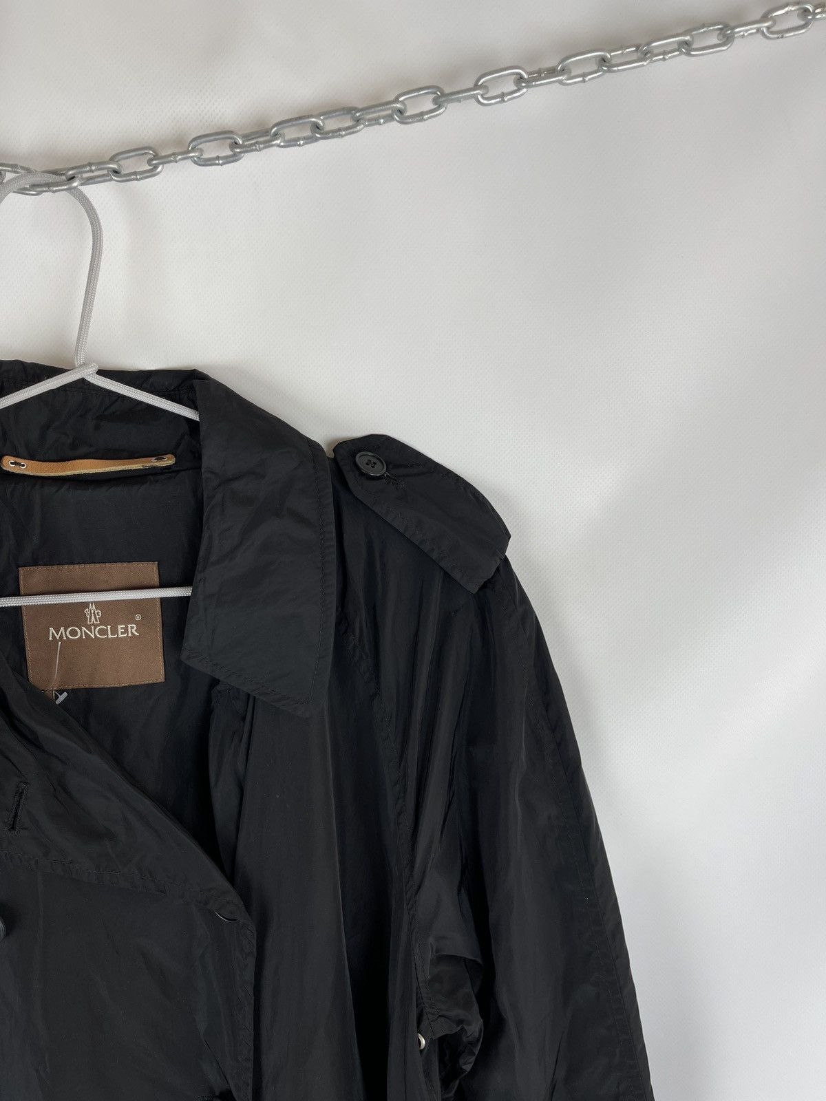 Moncler Black nylon trench coat belted double-breasted Coats