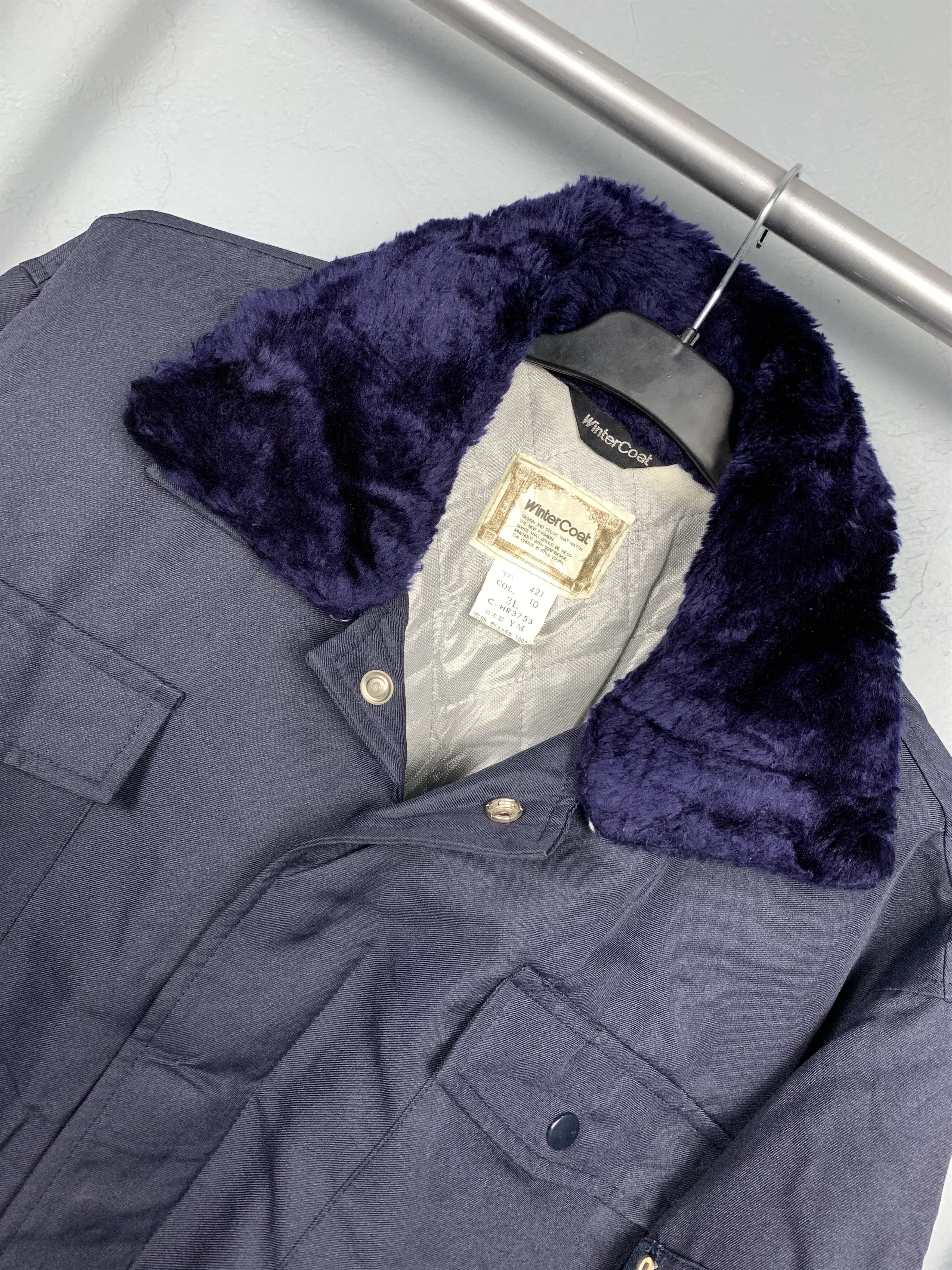 Japanese Brand Winter Coat 90s Vintage Mens Bomber Jacket Fur Collar Size US L / EU 52-54 / 3 - 2 Thumbnail