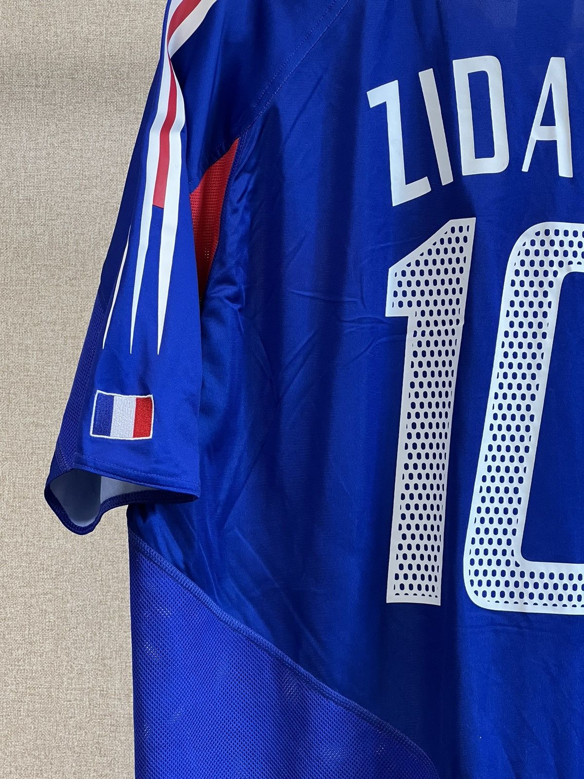 Adidas 2002-04 Vintage Adidas France #10 Zidan blue soccer jersey Size US XL / EU 56 / 4 - 7 Thumbnail