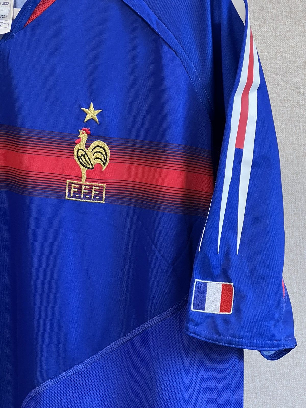 Adidas 2002-04 Vintage Adidas France #10 Zidan blue soccer jersey Size US XL / EU 56 / 4 - 4 Thumbnail