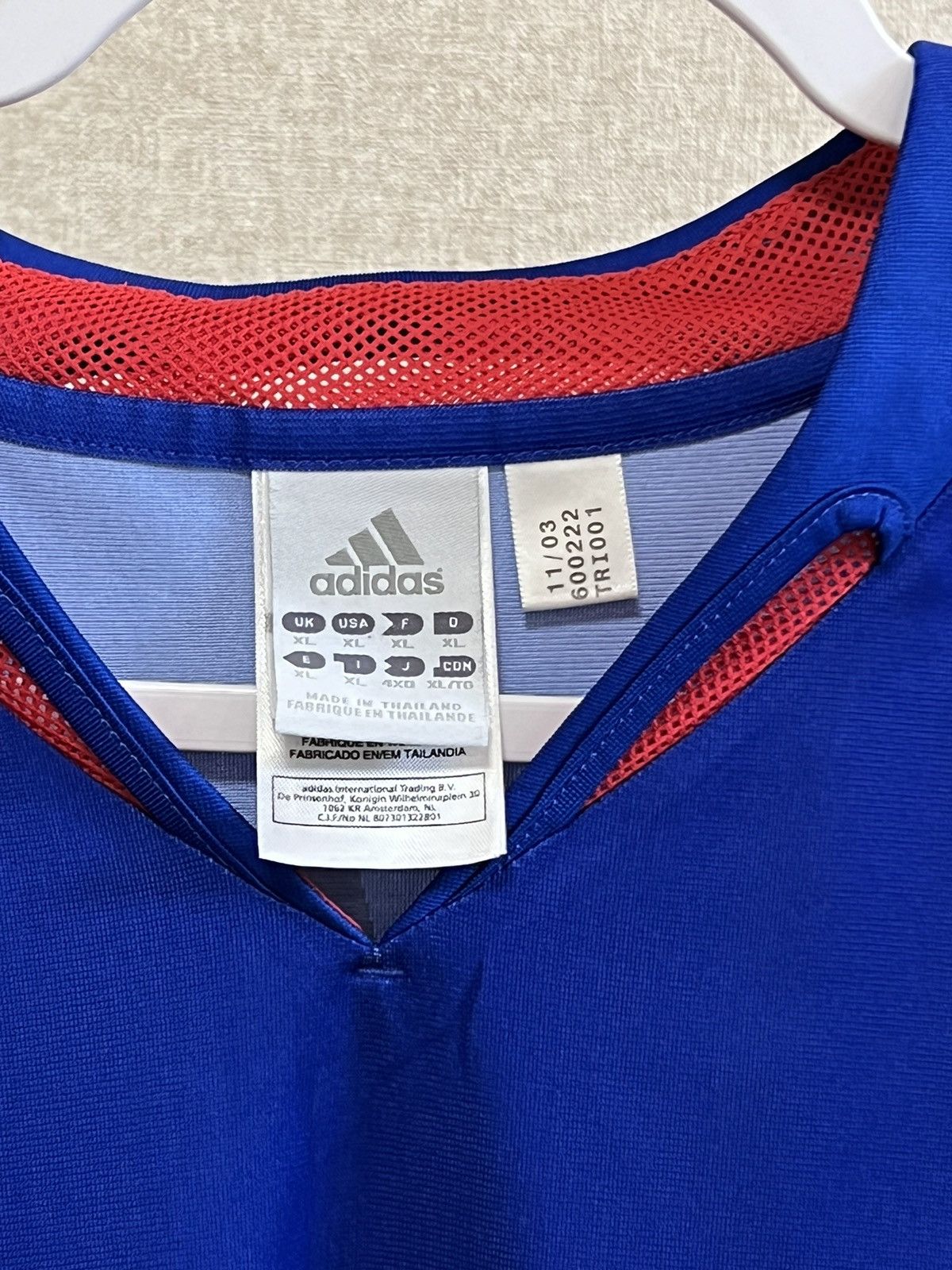 Adidas 2002-04 Vintage Adidas France #10 Zidan blue soccer jersey Size US XL / EU 56 / 4 - 9 Thumbnail