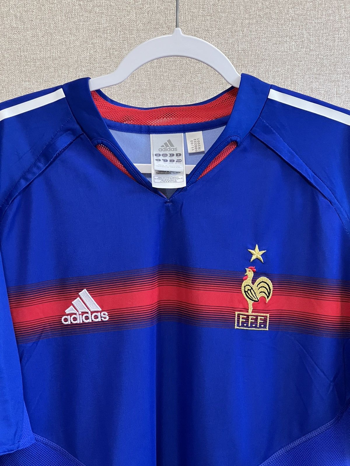 Adidas 2002-04 Vintage Adidas France #10 Zidan blue soccer jersey Size US XL / EU 56 / 4 - 3 Thumbnail