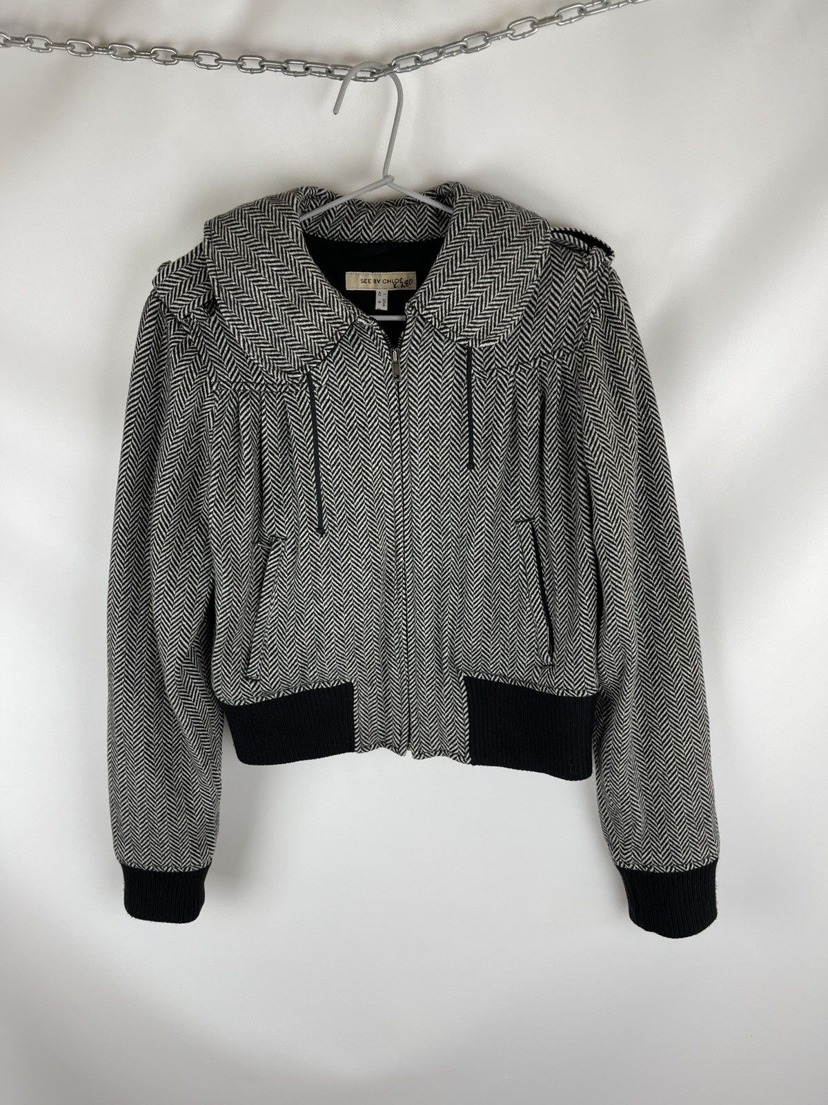 SEE BY CHLOE Grey/Black buy Jacket Size 6