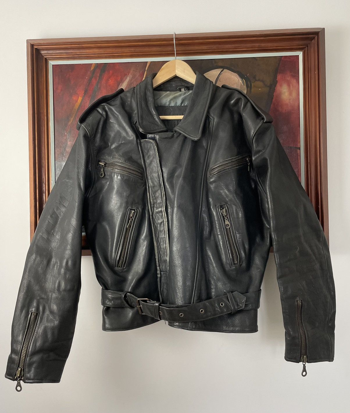 Genuine Leather Vintage Leather Jacket Ramones Biker Rare Punk Rock Rare Size US M / EU 48-50 / 2 - 1 Thumbnail
