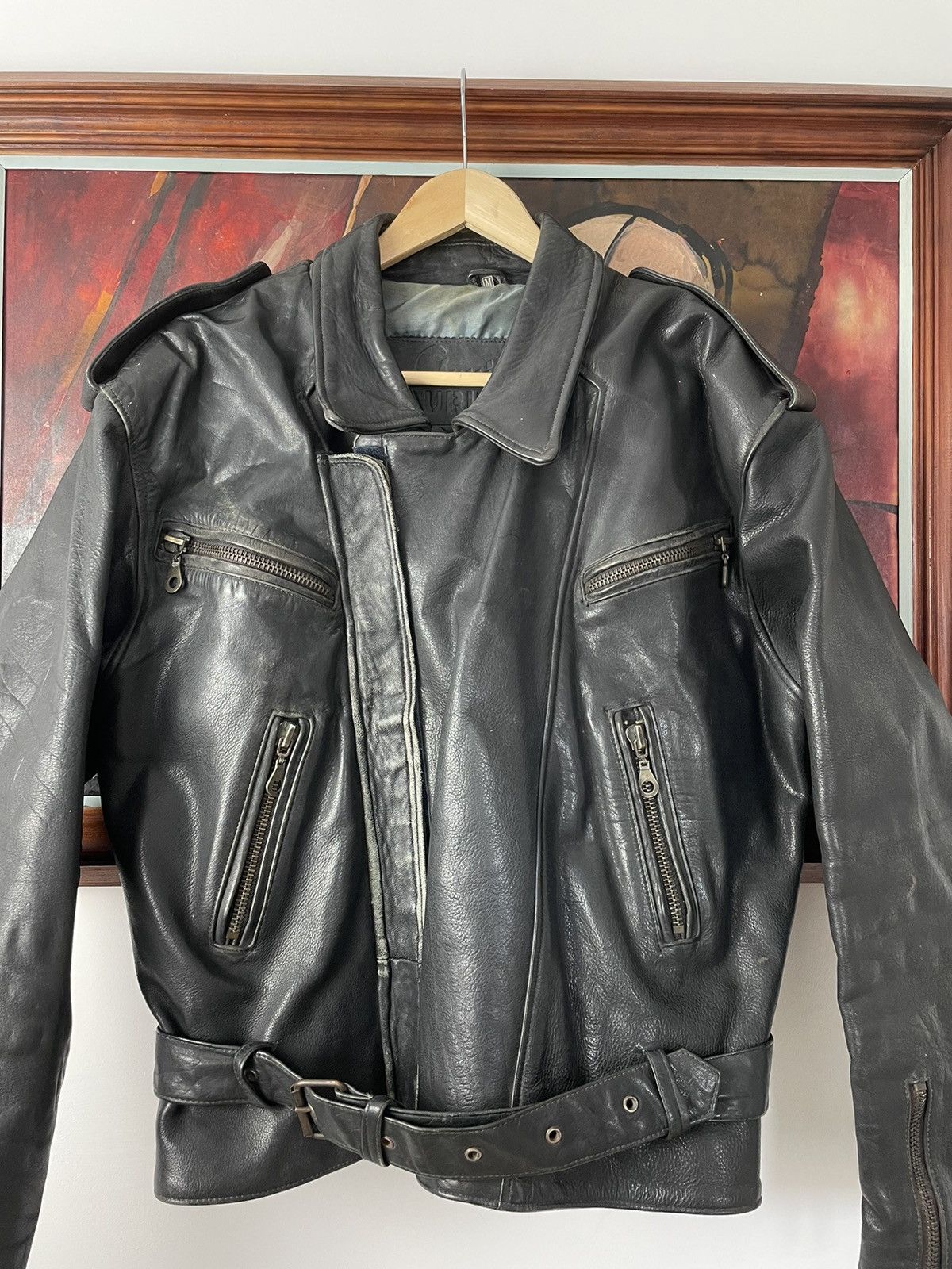 Genuine Leather Vintage Leather Jacket Ramones Biker Rare Punk Rock Rare Size US M / EU 48-50 / 2 - 3 Thumbnail