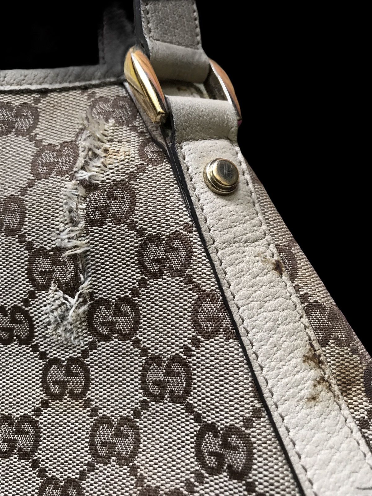 Gucci Auth Gucci 130736 GG Cnvas Shoulder Bag Tote 1970 Size ONE SIZE - 5 Thumbnail