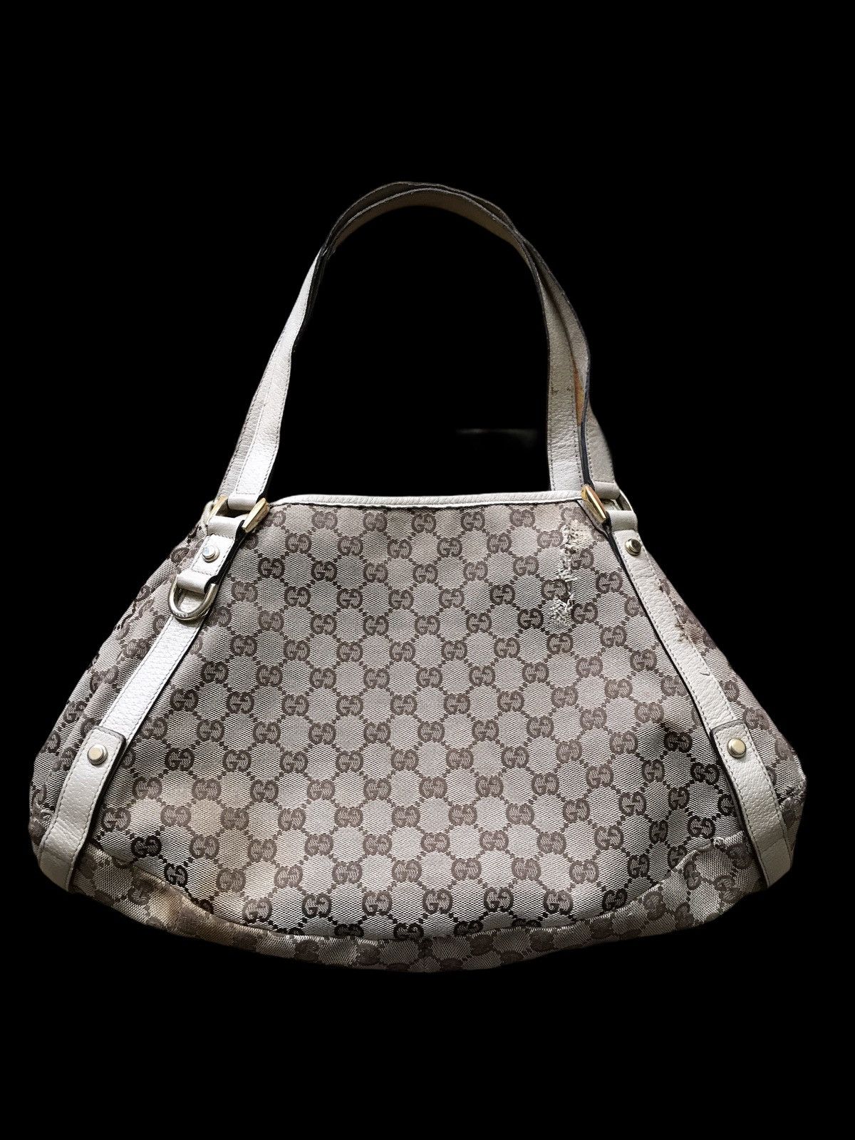 Auth Gucci 130736 GG Cnvas Shoulder Bag Tote 1970