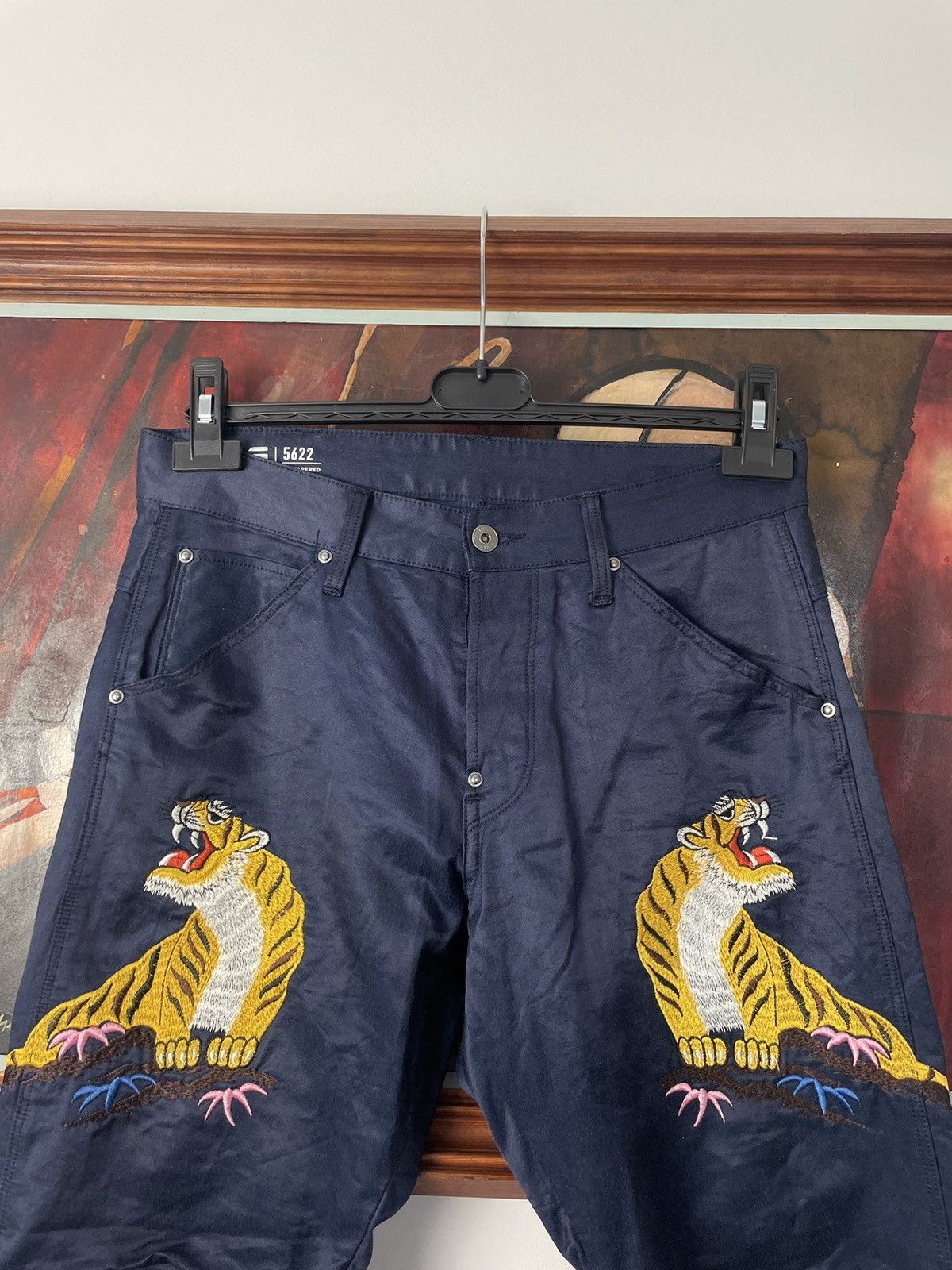 G-Star × Pharrell Pharell Williams G-Star Biker Pant Elwood Tiger Y2k Rare Size US 30 / EU 46 - 2 Thumbnail