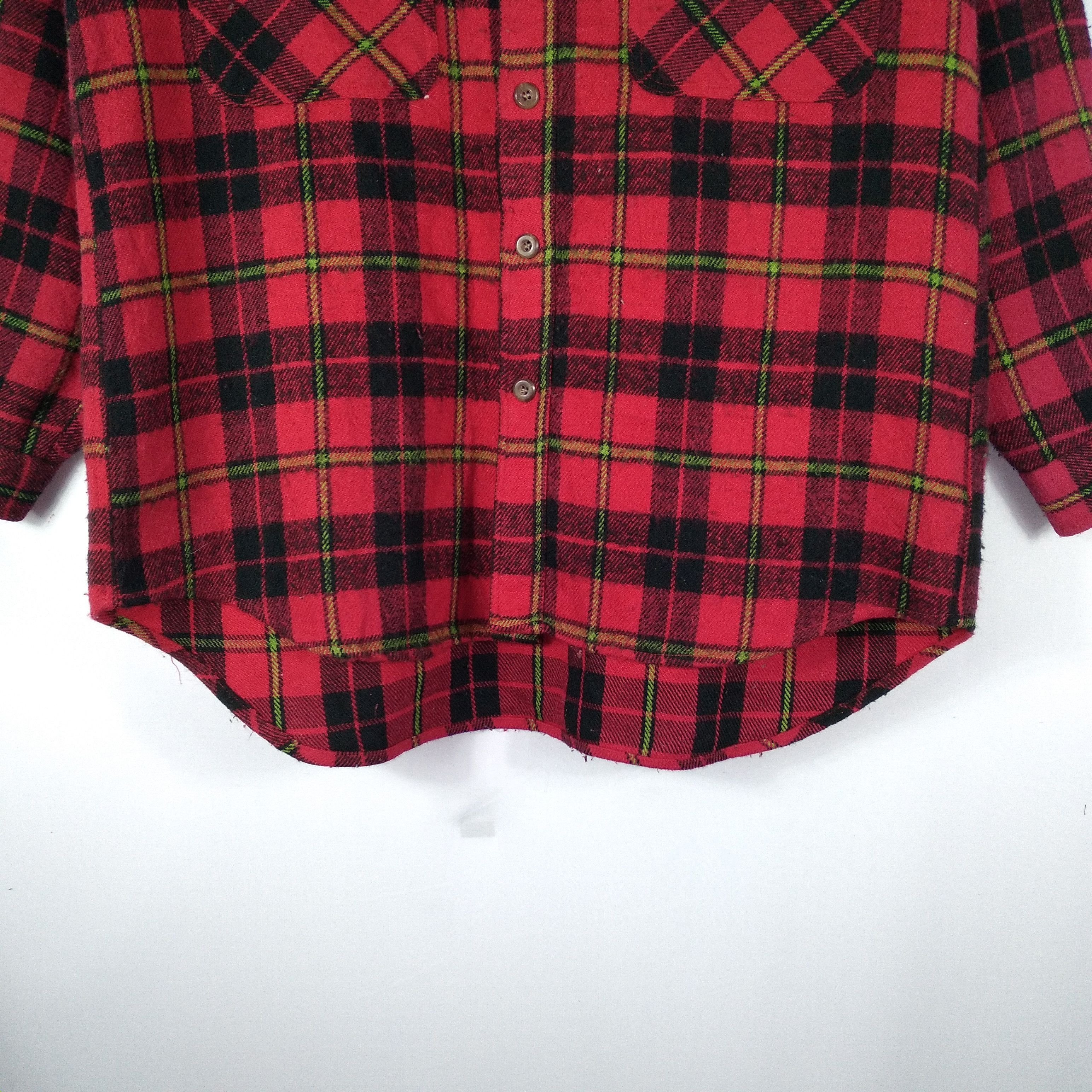 Flannel × Japanese Brand Vintage Machope Tartan Style Buttons Winter Flannel Size US L / EU 52-54 / 3 - 3 Thumbnail
