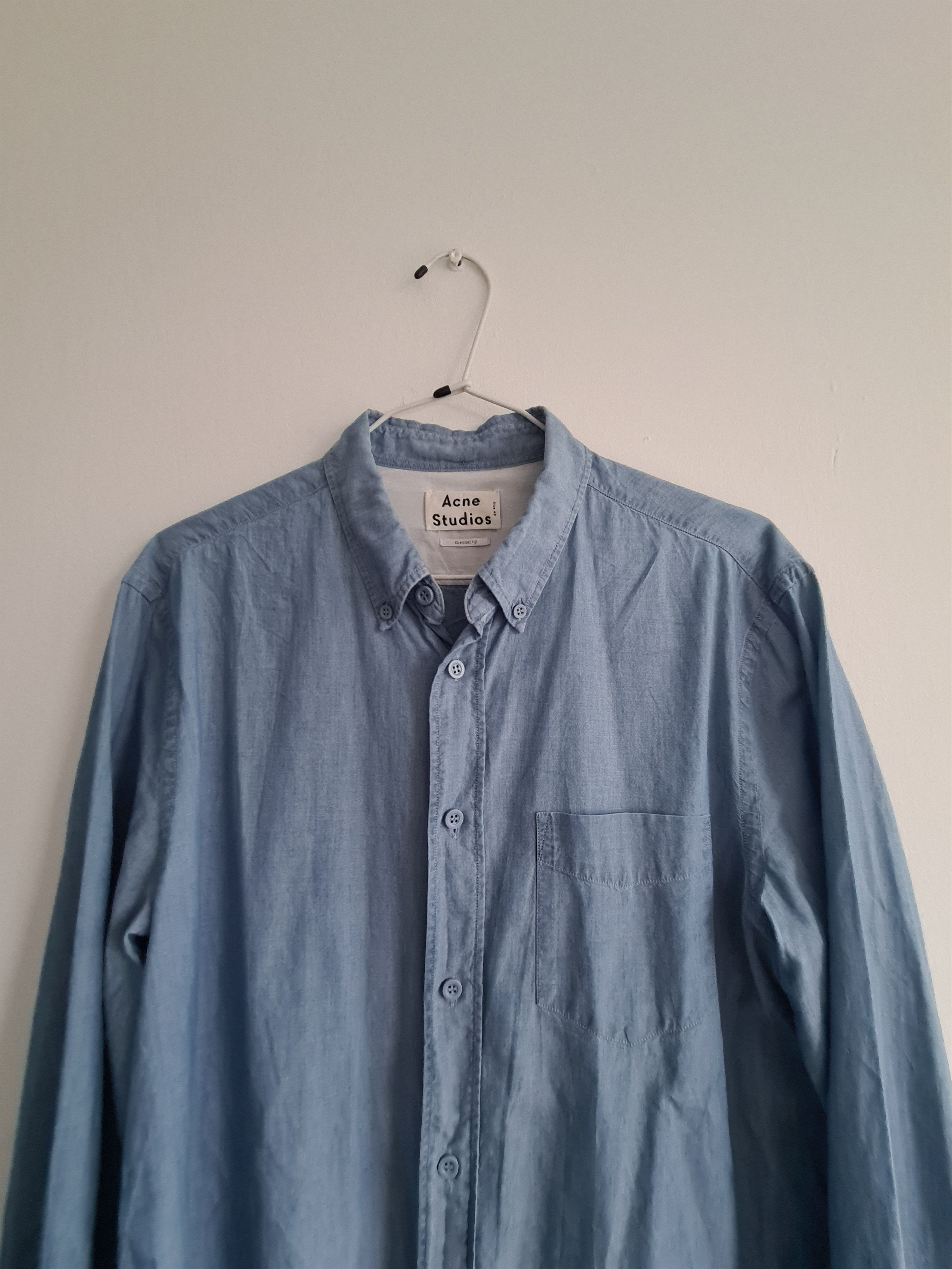 Acne Studios Isherwood Bleached Indigo Shirt Size US M / EU 48-50 / 2 - 3 Thumbnail
